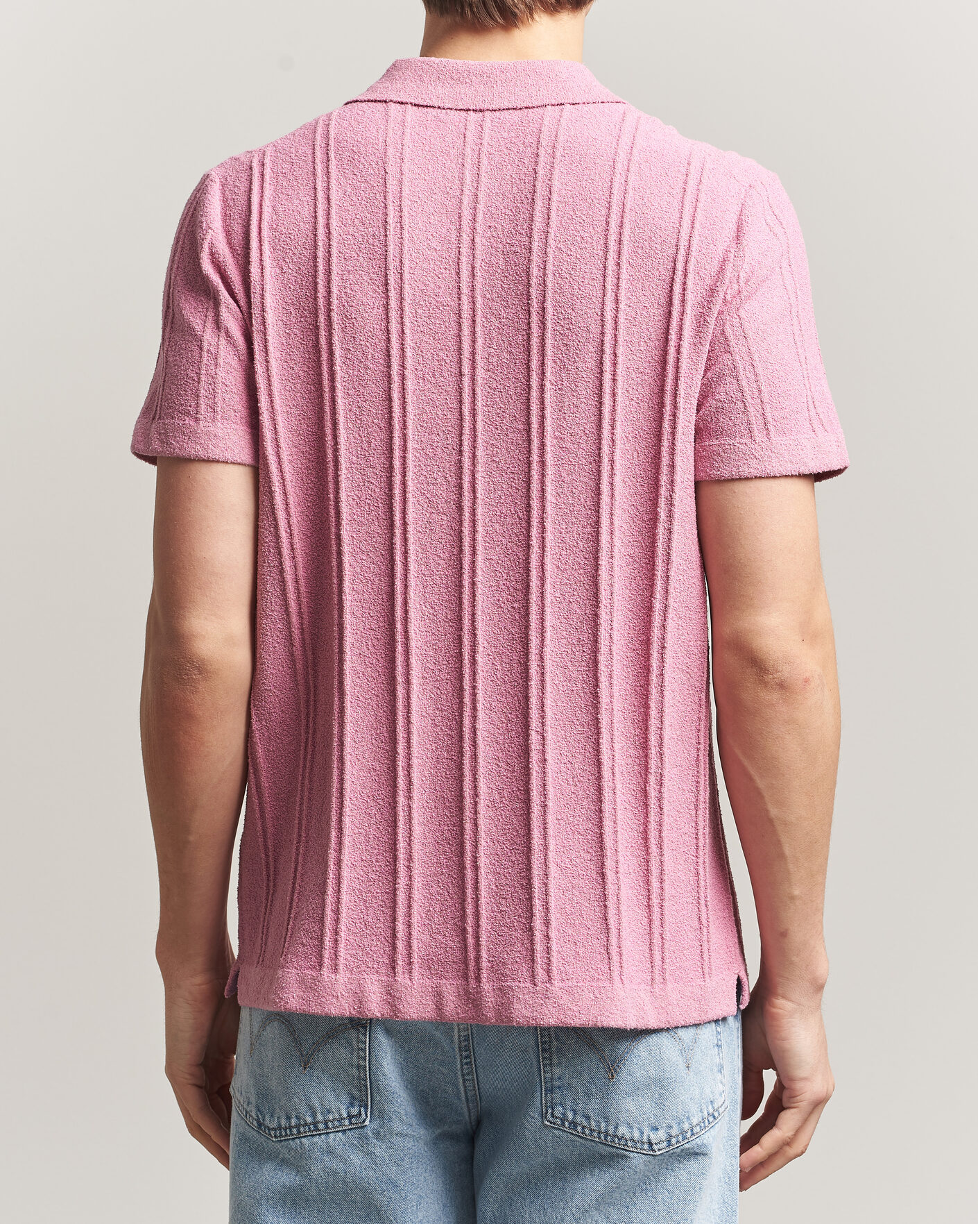 Herren | Hemden | Morris | Clayton Knitted Short Sleeve Shirt Pink
