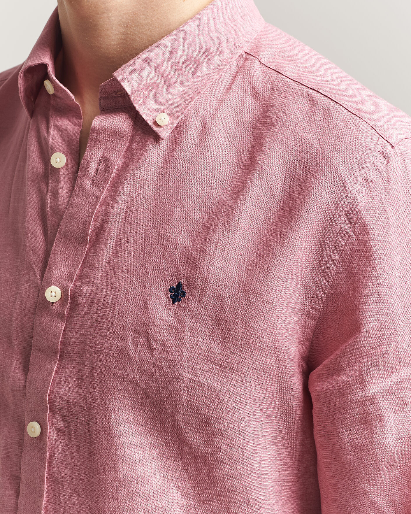 Herren | Hemden | Morris | Douglas Button Down Linen Shirt Pink