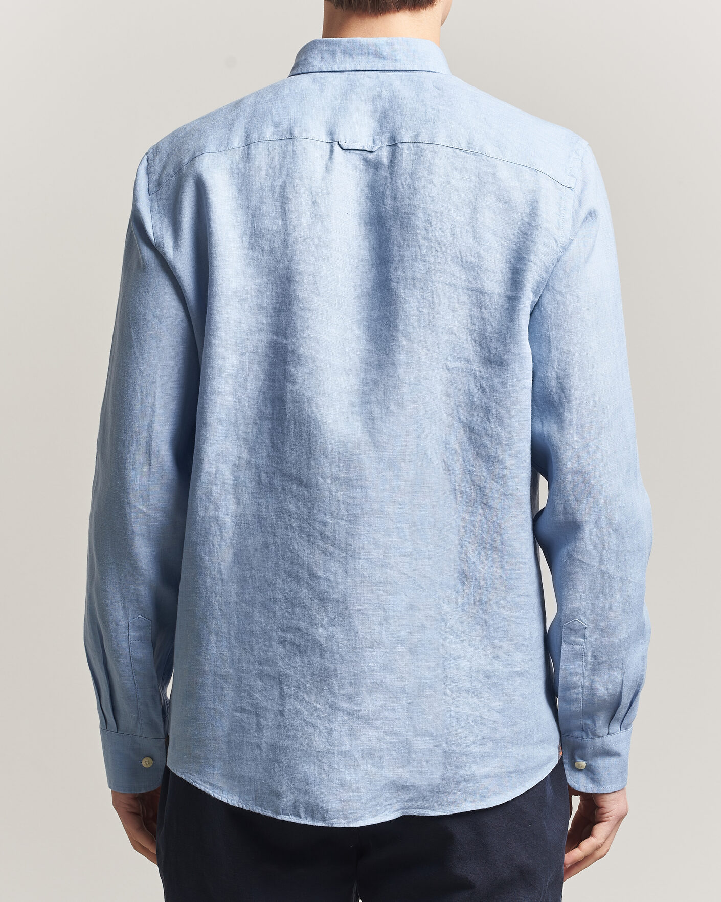 Herren | Hemden | Morris | Douglas Button Down Linen Shirt Light Blue