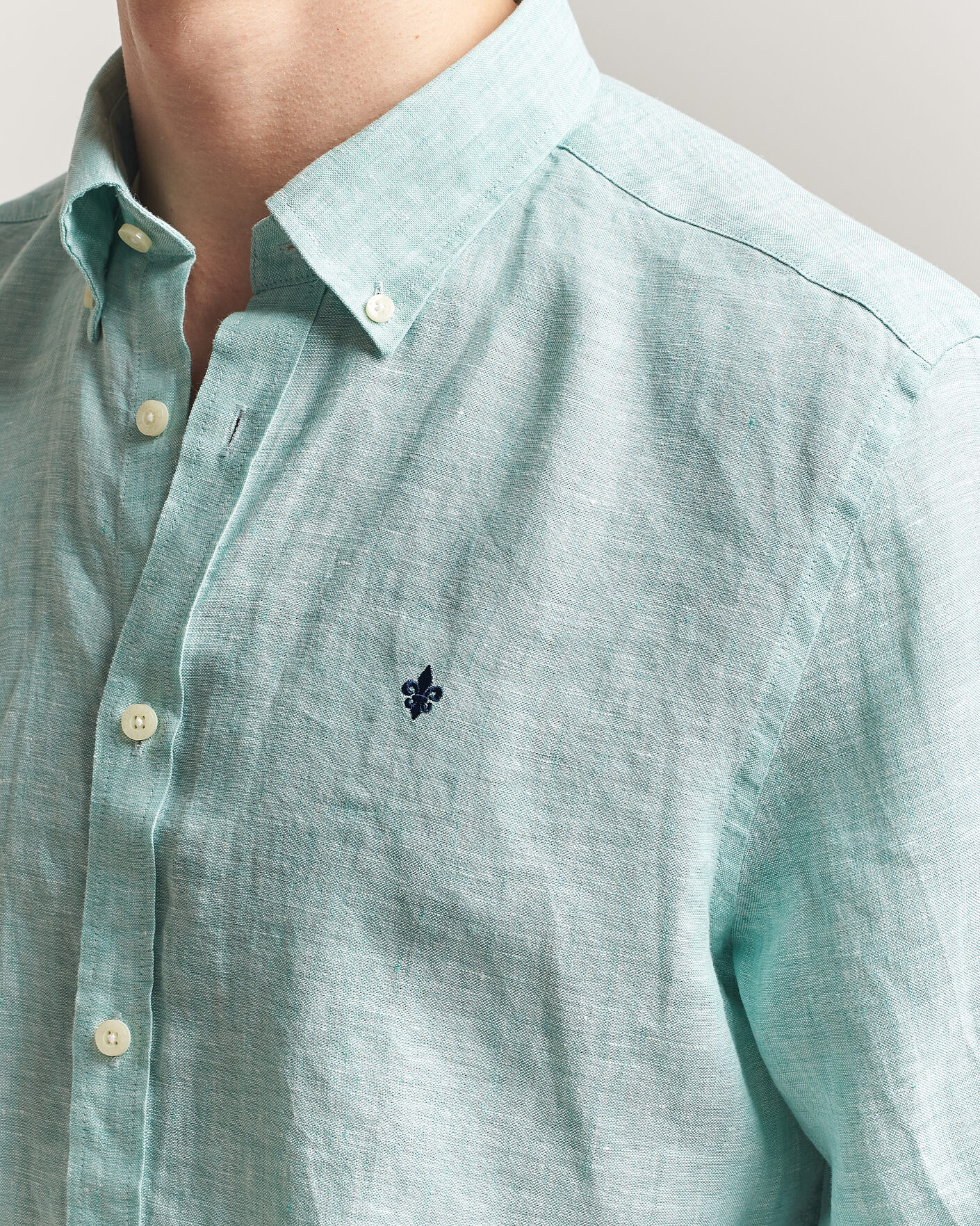 Herren | Hemden | Morris | Douglas Button Down Linen Shirt Green