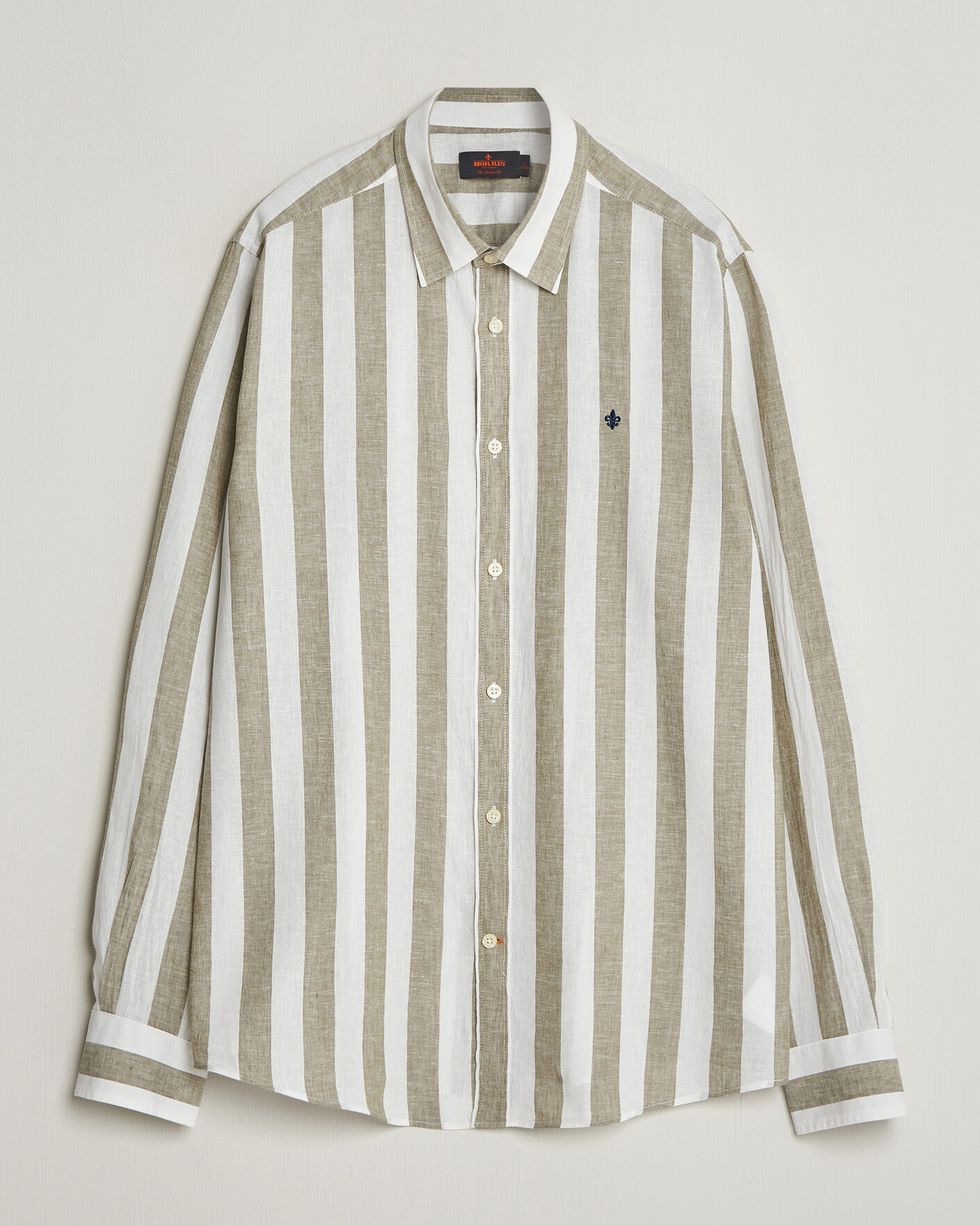 Herren | Hemden | Morris | Douglas Linen Striped Shirt Green/White
