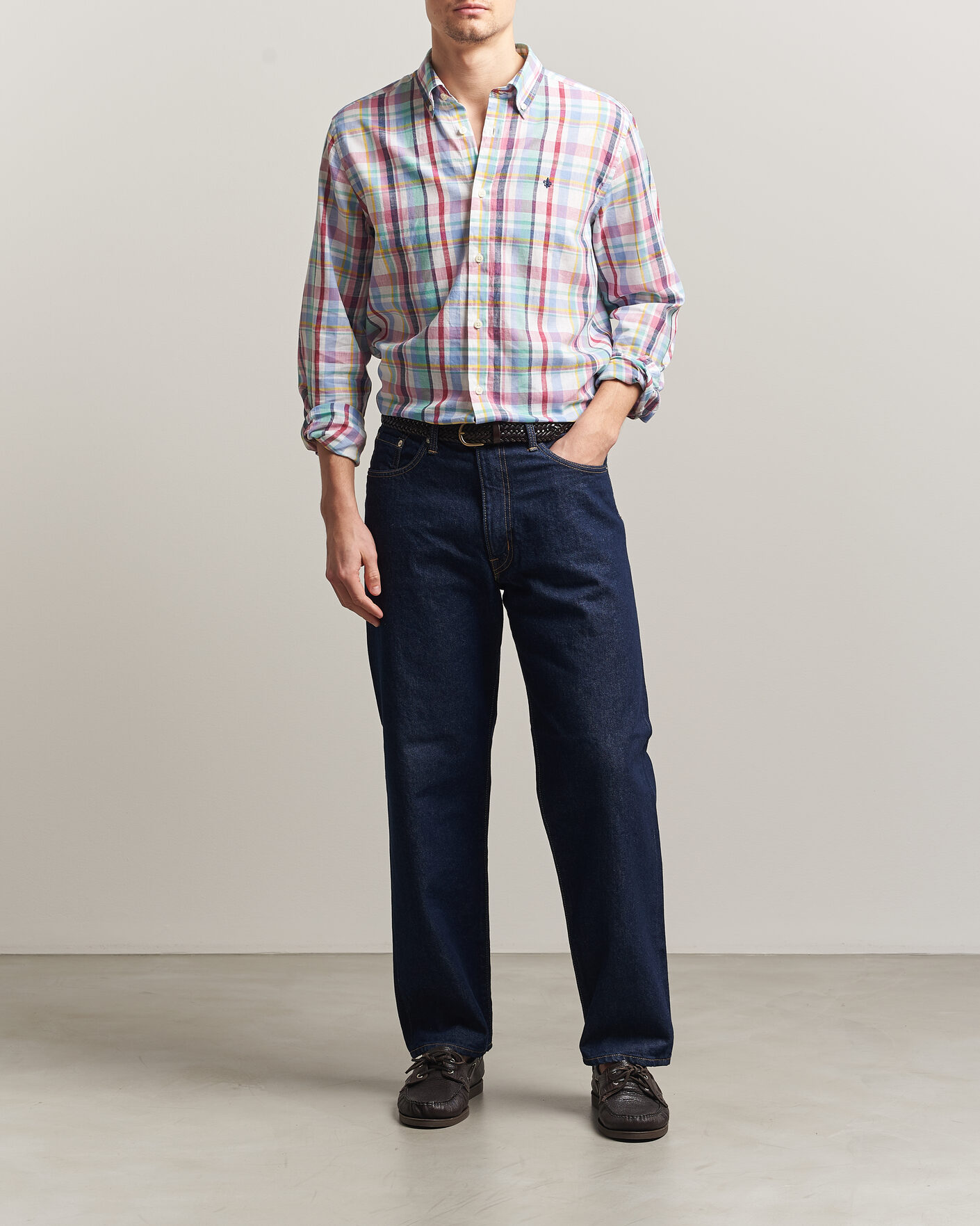 Herren | Hemden | Morris | Preppy Check Linen Shirt Multi