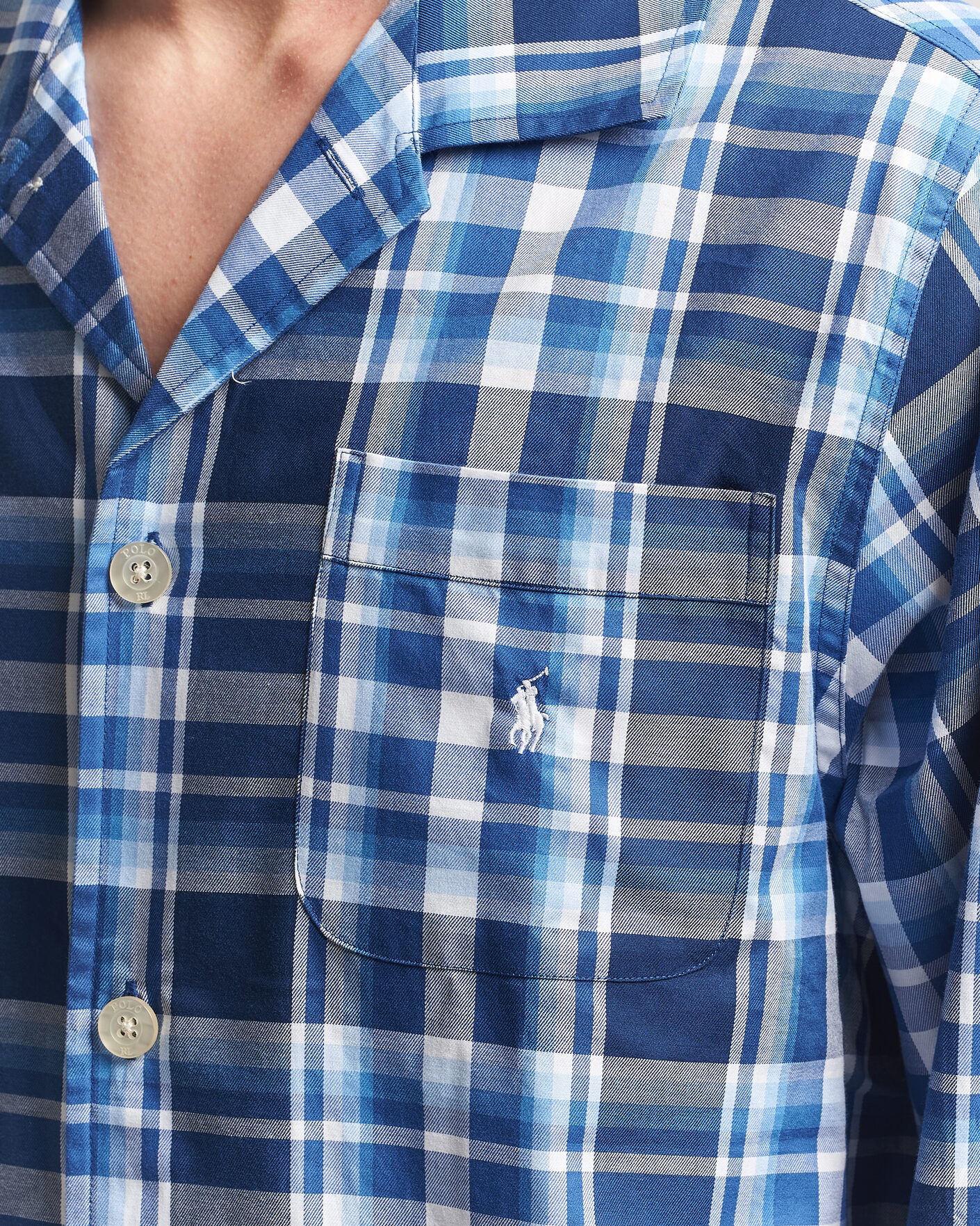 Herren | Schlafanzüge & Bademäntel | Polo Ralph Lauren | Cotton Checked Pyjama Set Blue Multi