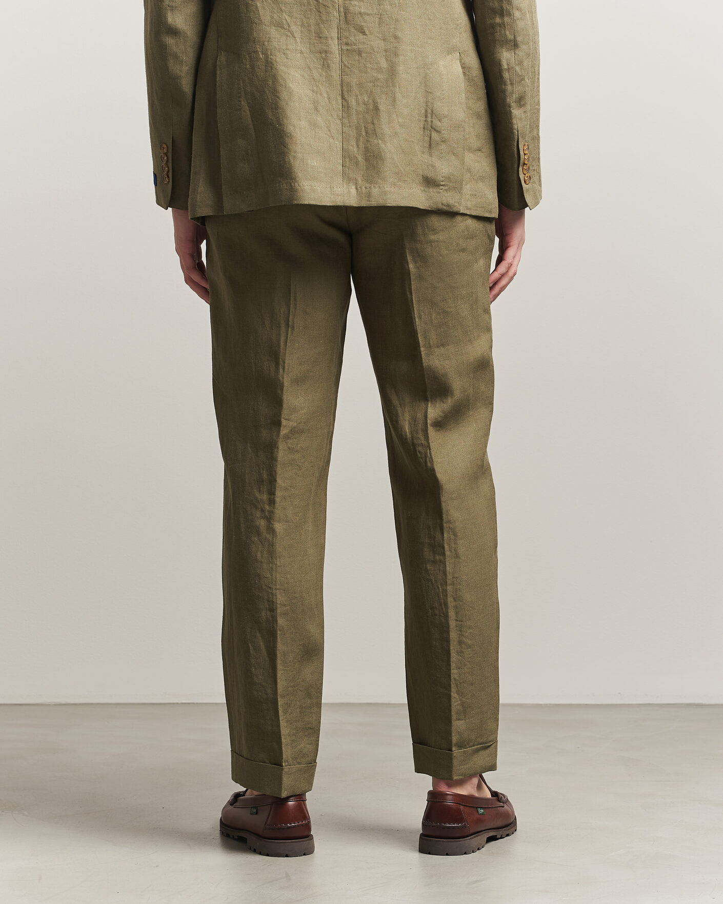 Herren | Hosen | Polo Ralph Lauren | Linen Pleated Trousers Basic Olive