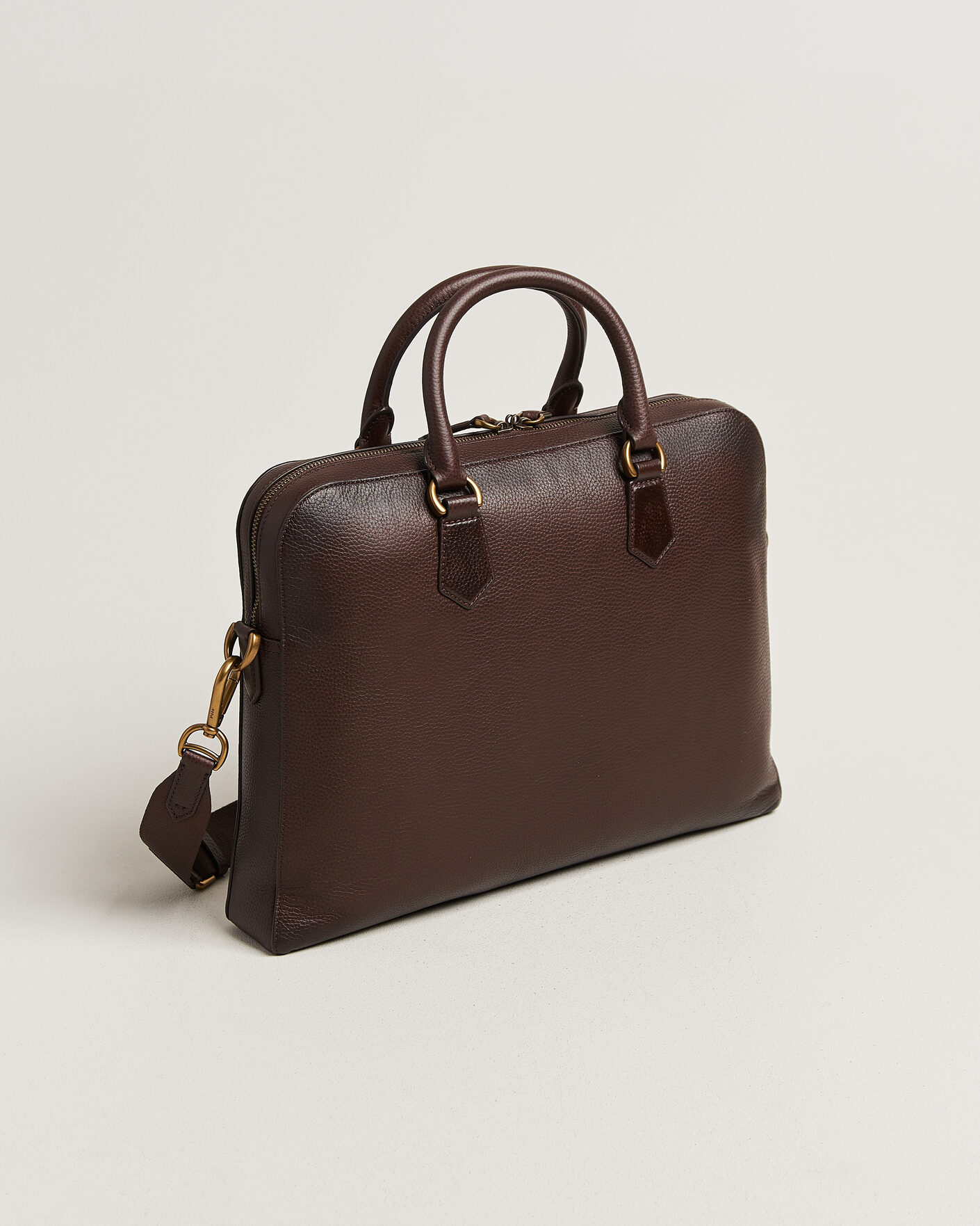 Herren | Taschen | Polo Ralph Lauren | Pebble Leather Briefcase Dark Brown