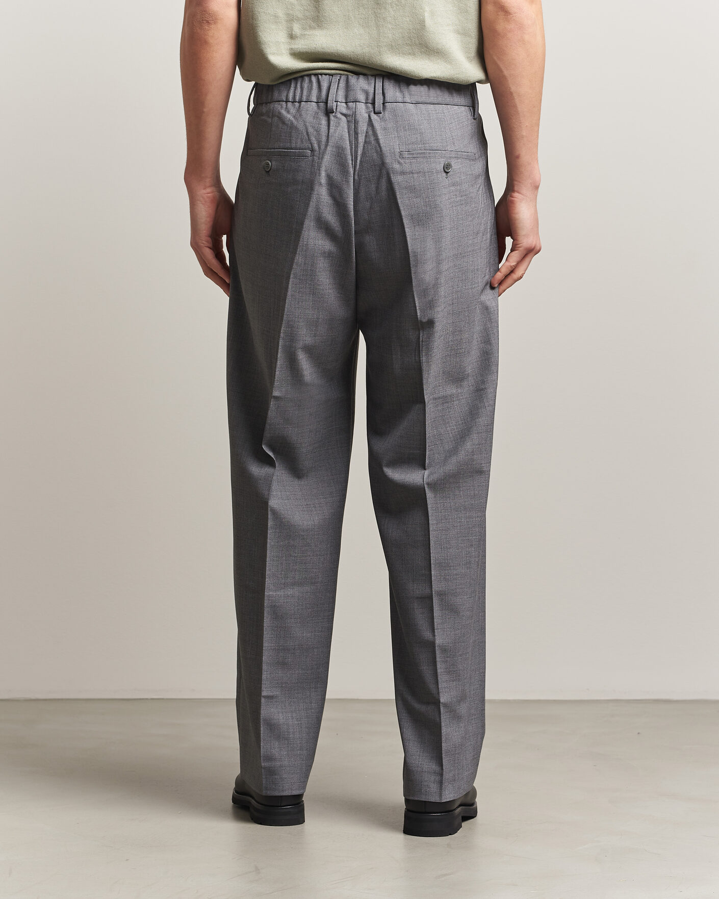 Herren | Hosen | NN07 | Kay Summer Wool Drawstring Trousers Light Grey Melange