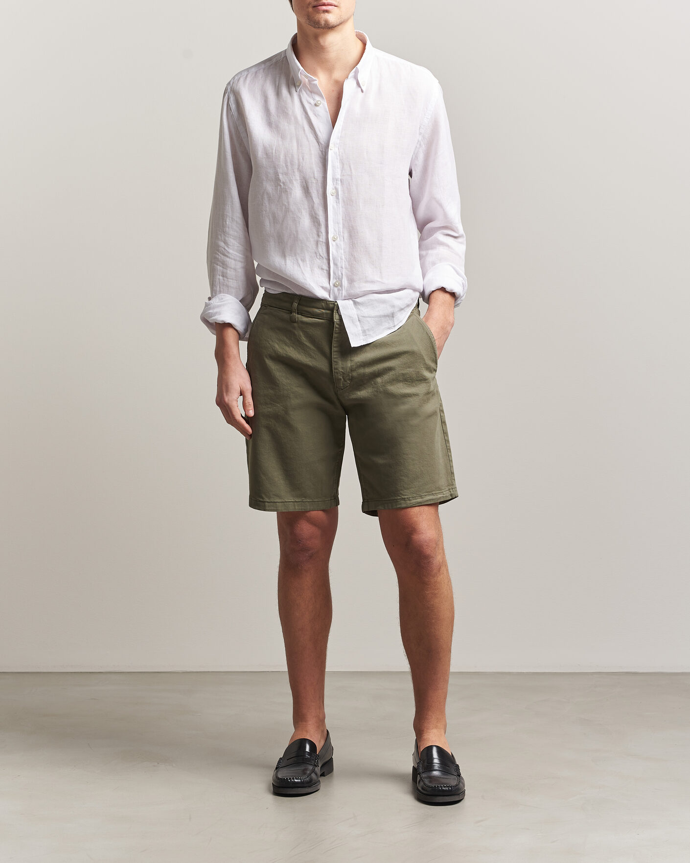 Herren | Shorts | NN07 | Aden Regular Fit Chino Shorts Capers Green
