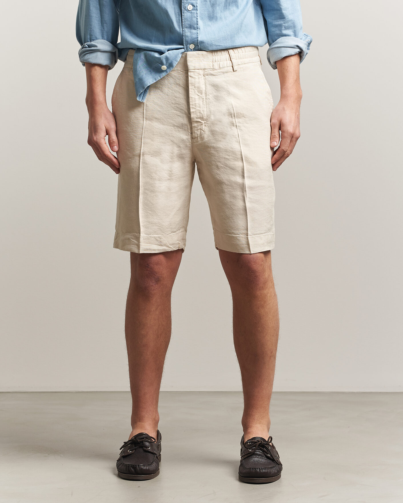Herren | Shorts | NN07 | Billie Linen/Viscose Drawstring Shorts Ivory