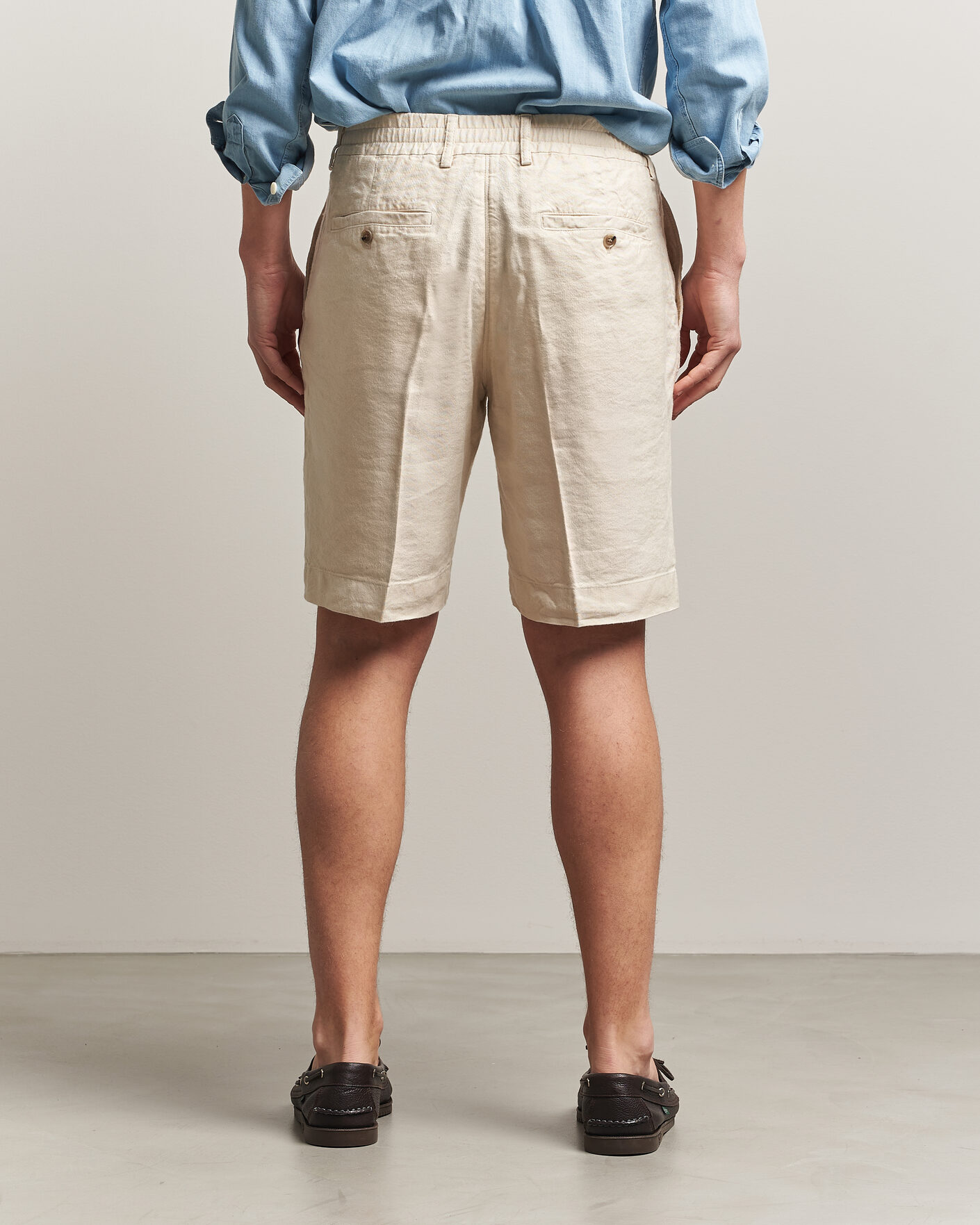 Herren | Shorts | NN07 | Billie Linen/Viscose Drawstring Shorts Ivory