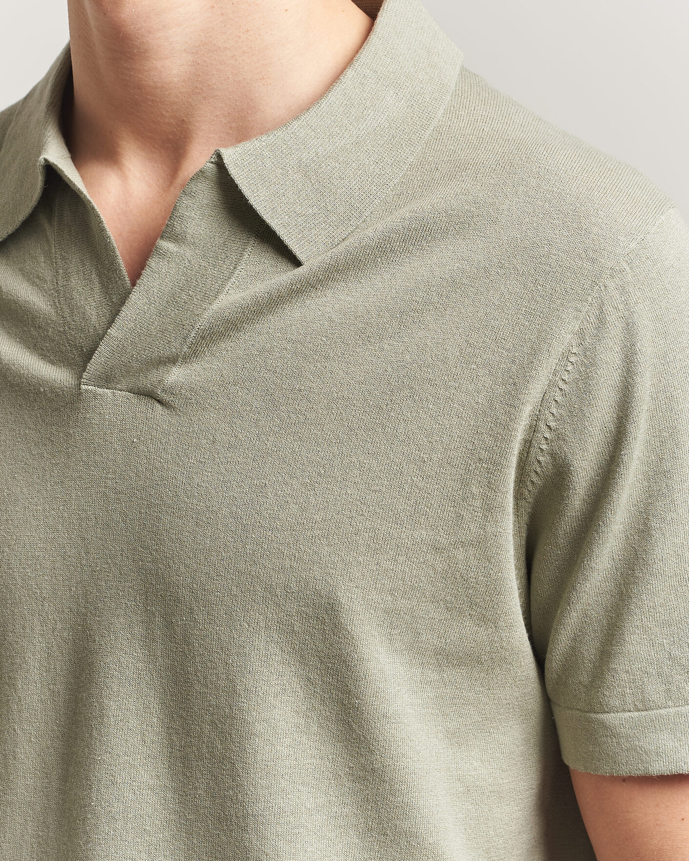 Herren | Poloshirts | NN07 | Ryan Cotton/Linen Polo Sage Green