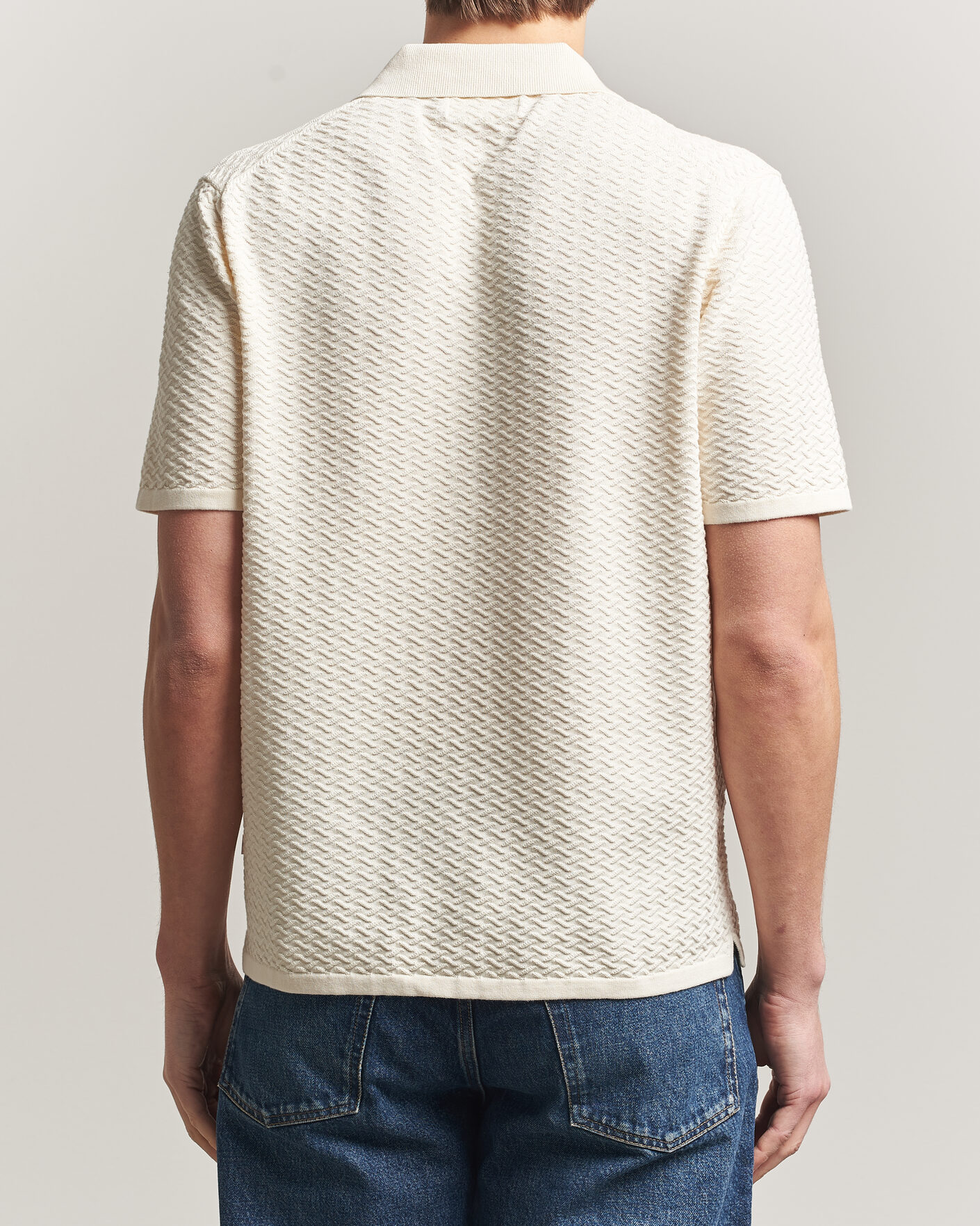 Herren | Poloshirts | NN07 | Paul Structured Knitted Polo Ivory