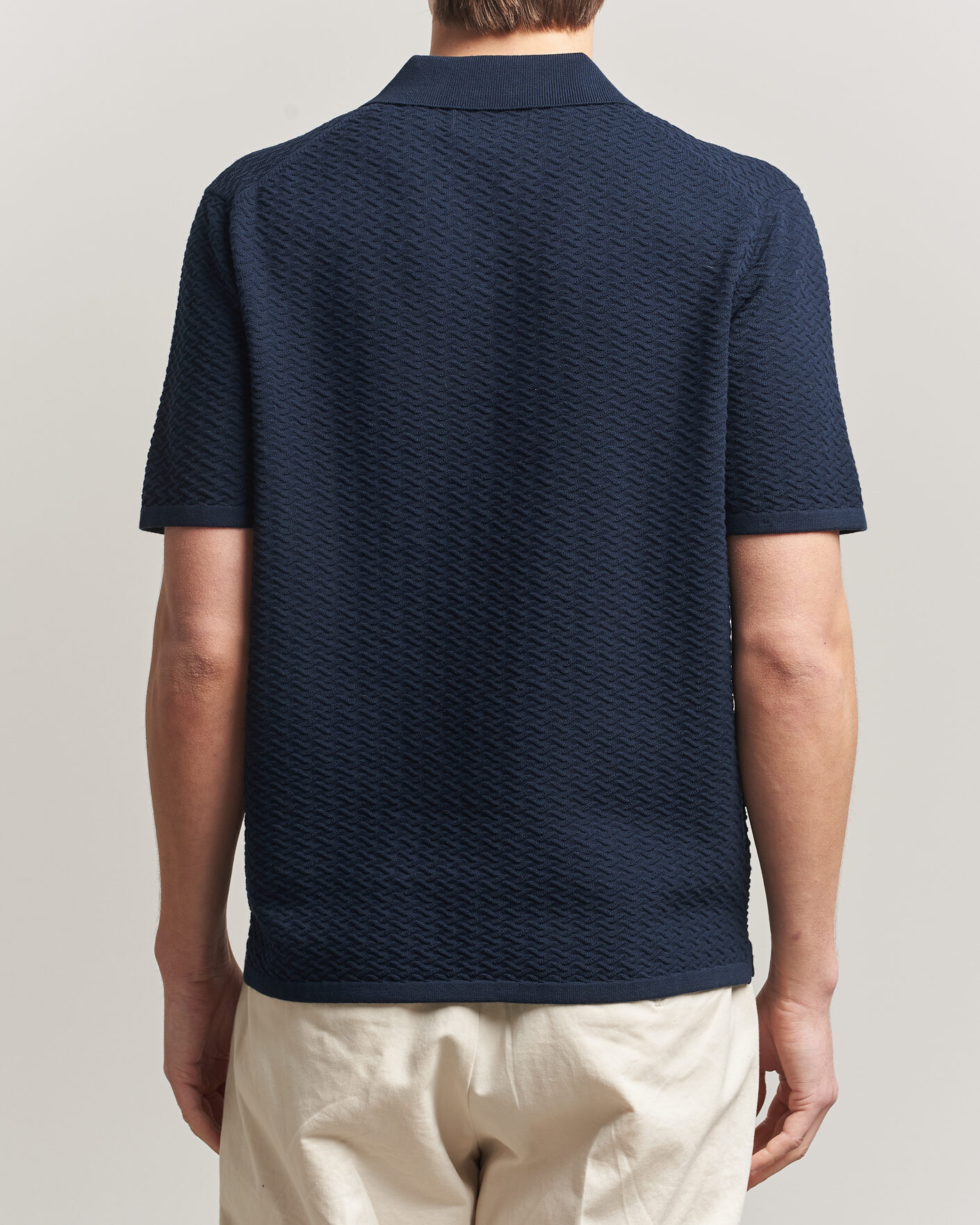 Herren | Poloshirts | NN07 | Paul Structured Knitted Polo Navy Blue