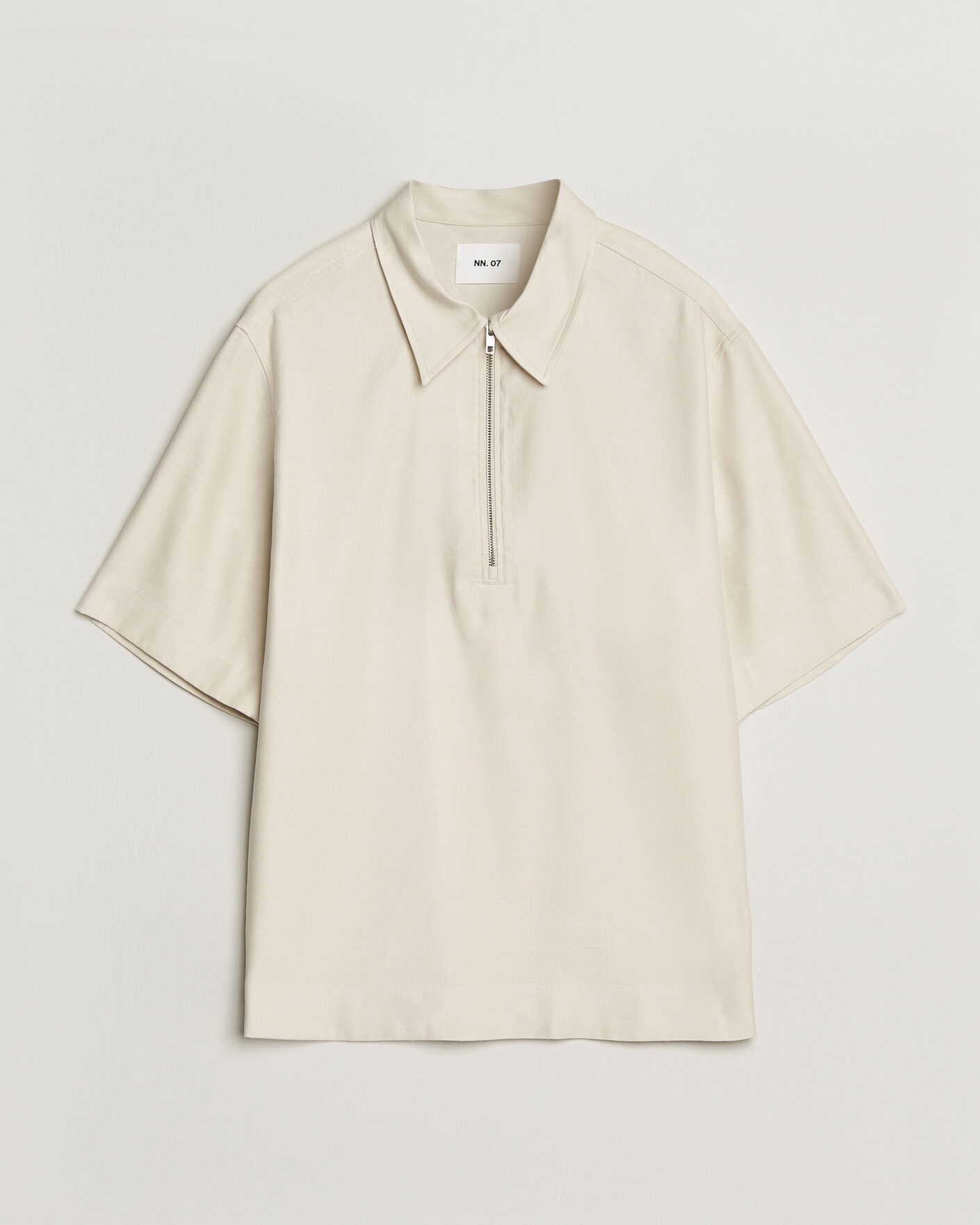 Herren | Poloshirts | NN07 | Bruno Linen/Viscose Half Zip Polo Ivory