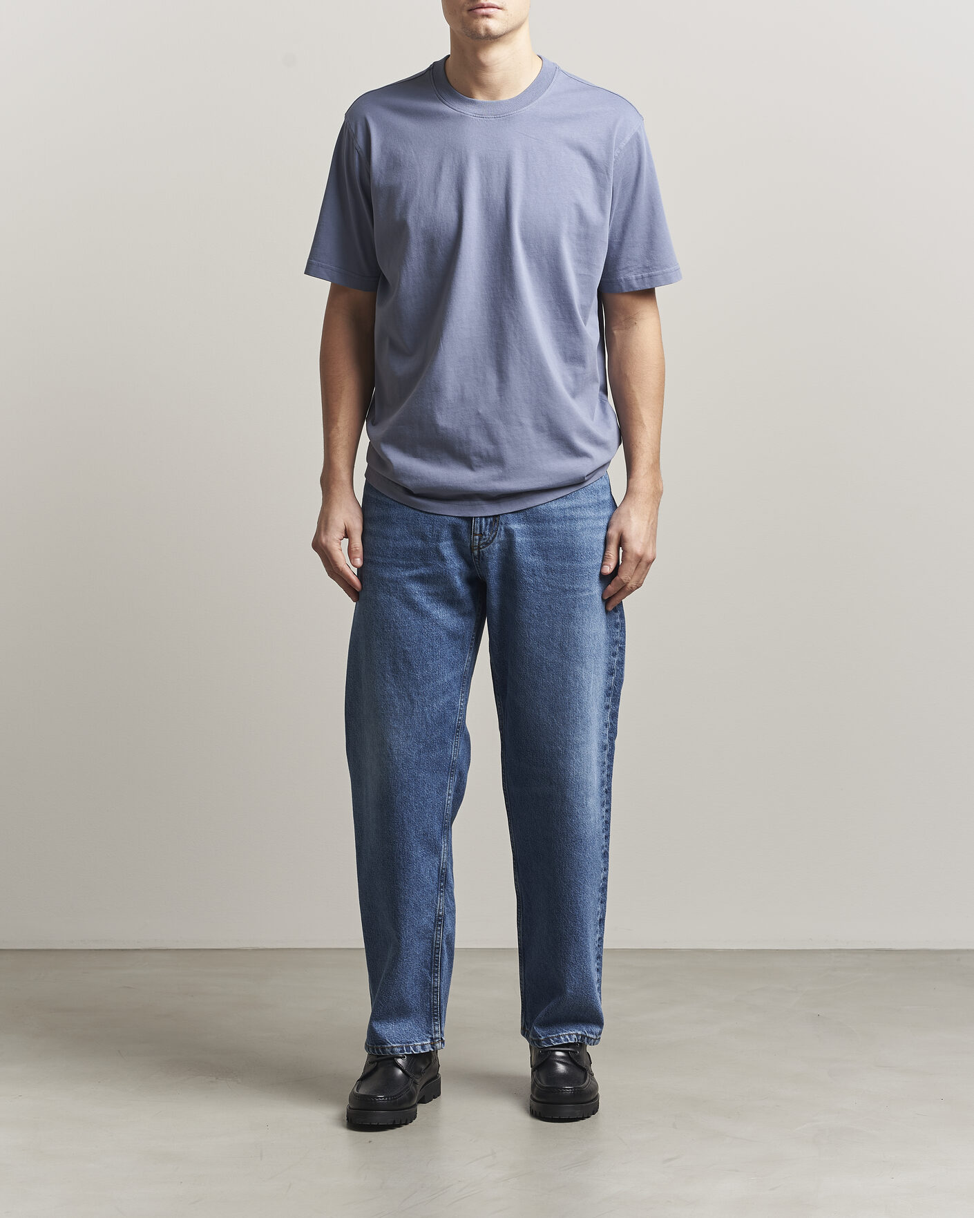 Herren | T-Shirts | NN07 | Adam Pima Crew Neck T-Shirt Stone Blue