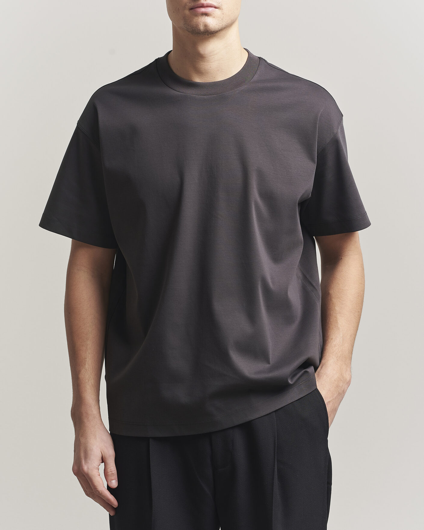 Herren | T-Shirts | NN07 | Lionel Mercerized Crew Neck T-Shirt Deep Truffle