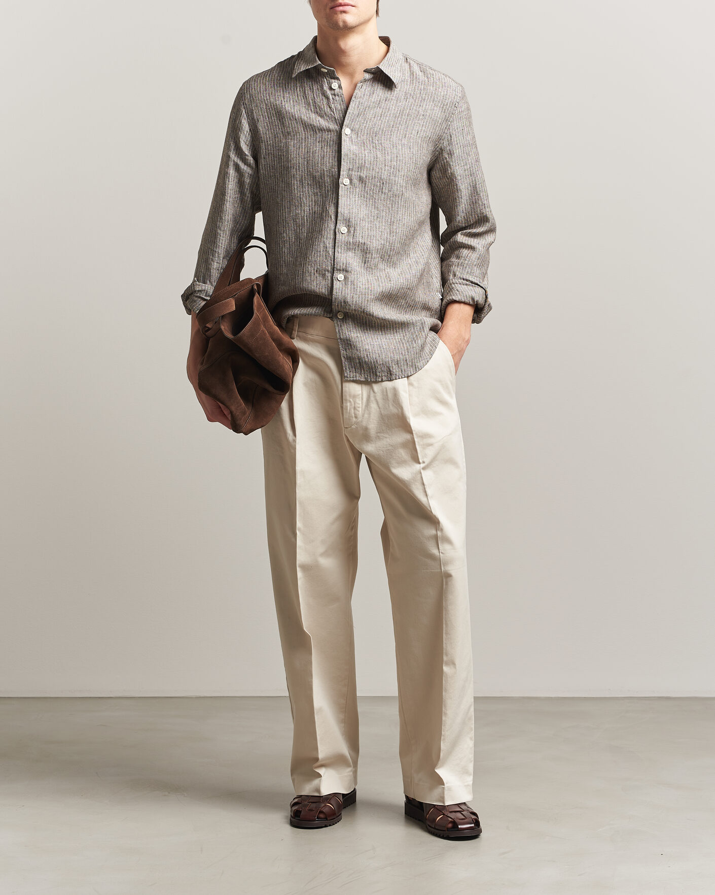 Herren | Hemden | NN07 | Enzo Linen Shirt Clay Stripe