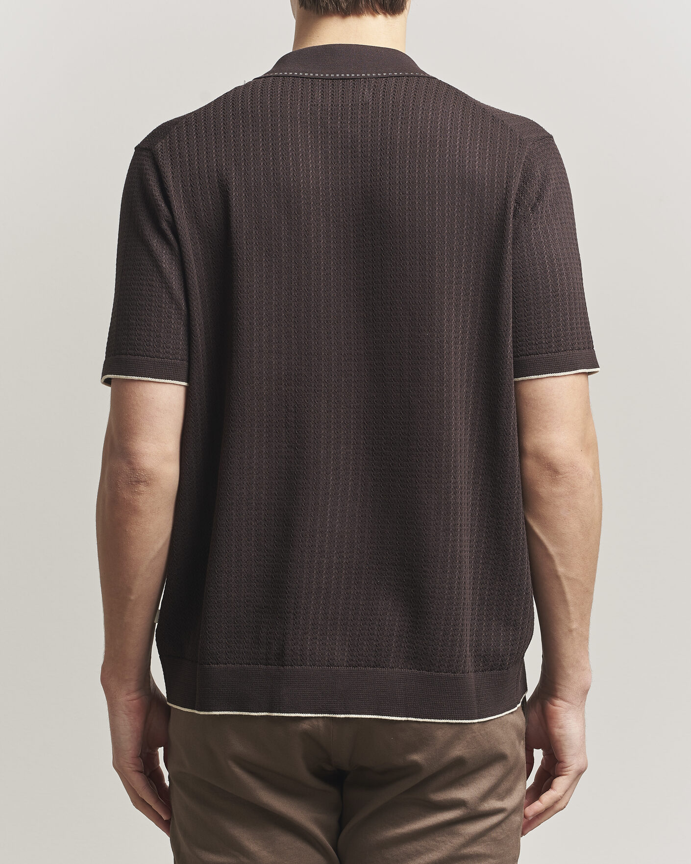 Herren | Hemden | NN07 | Nalo Knitted Short Sleeve Shirt Deep Truffle