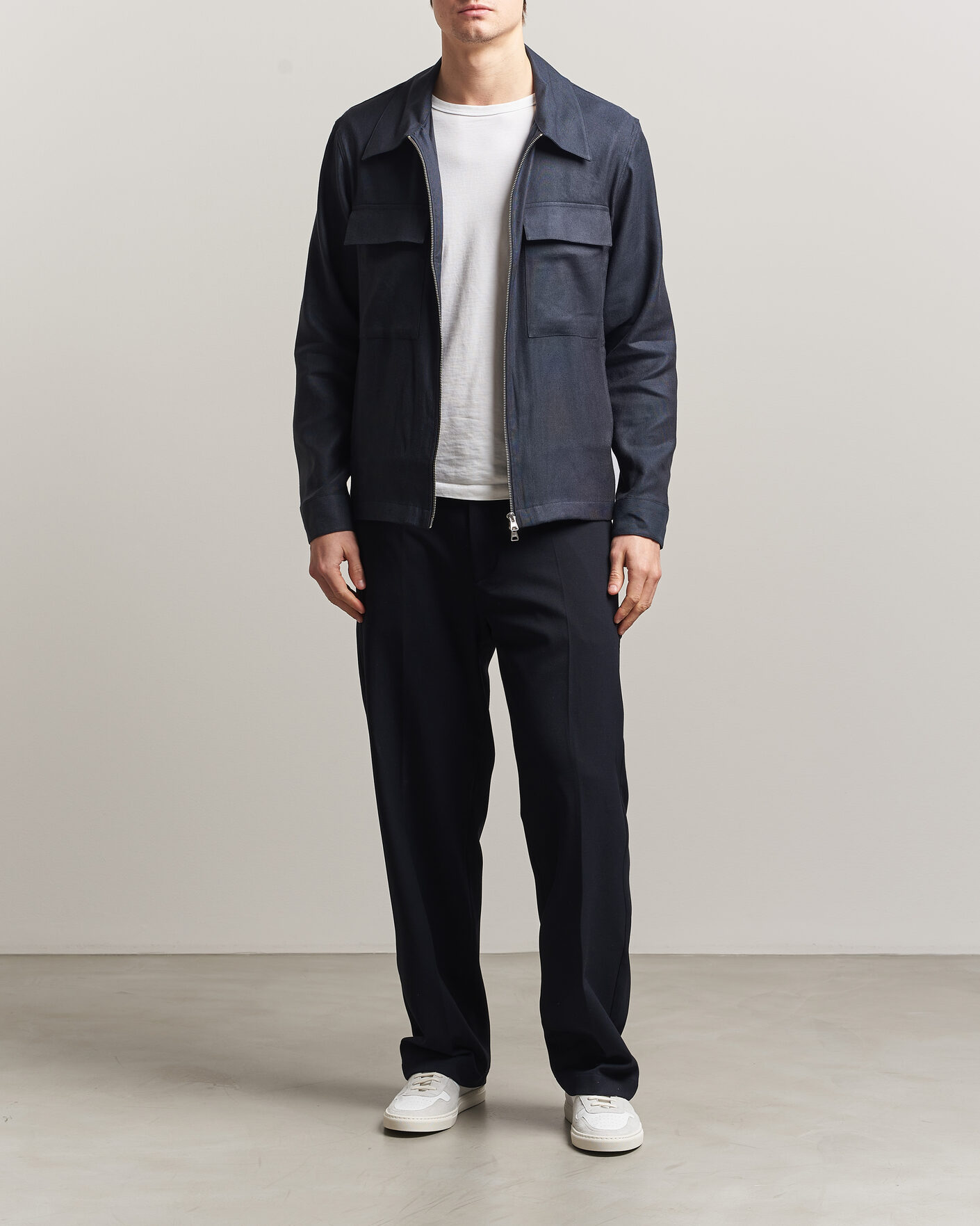 Herren | Hemden | NN07 | Alban Linen/Viscose Overshirt Deep Navy