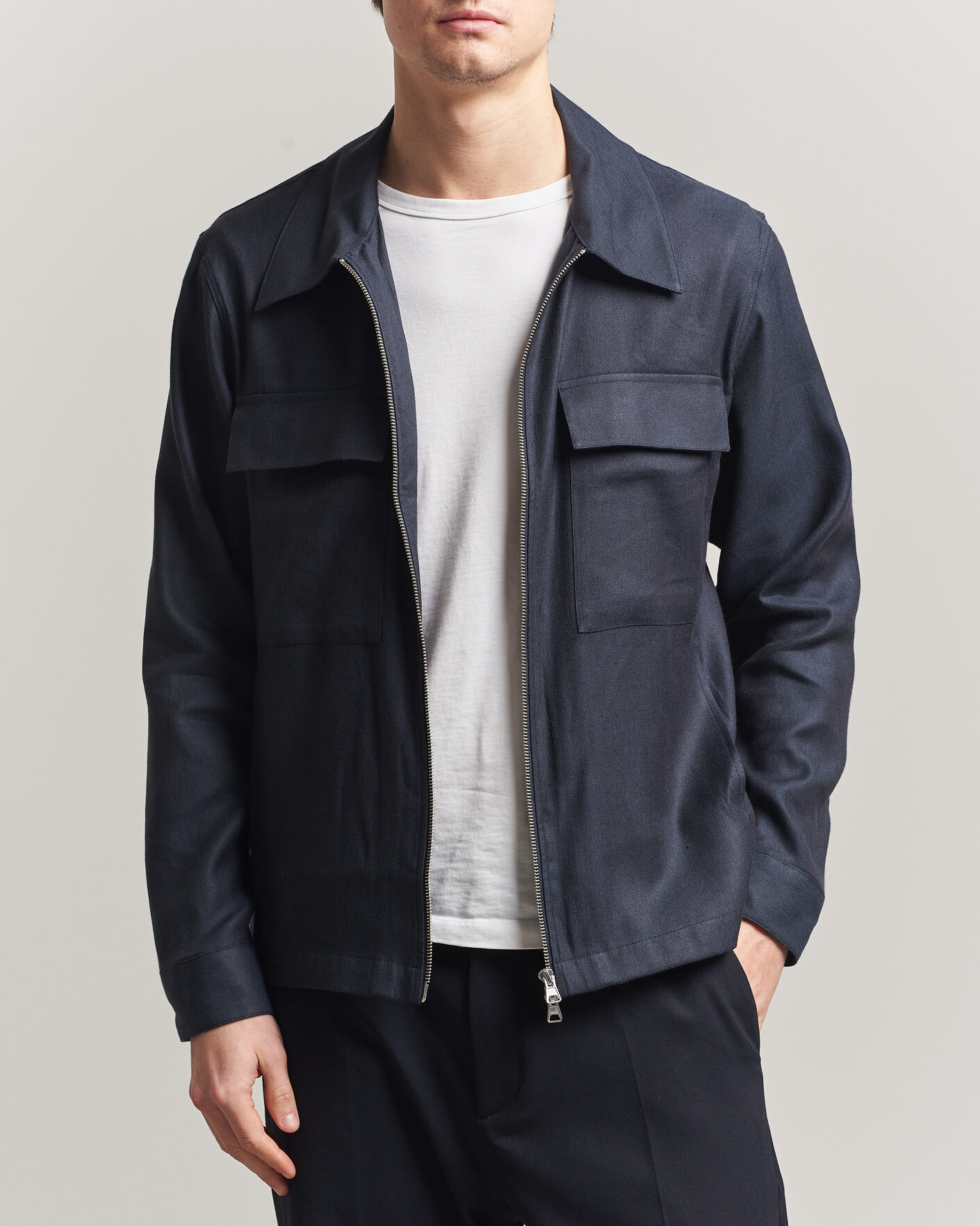 Herren | Hemden | NN07 | Alban Linen/Viscose Overshirt Deep Navy