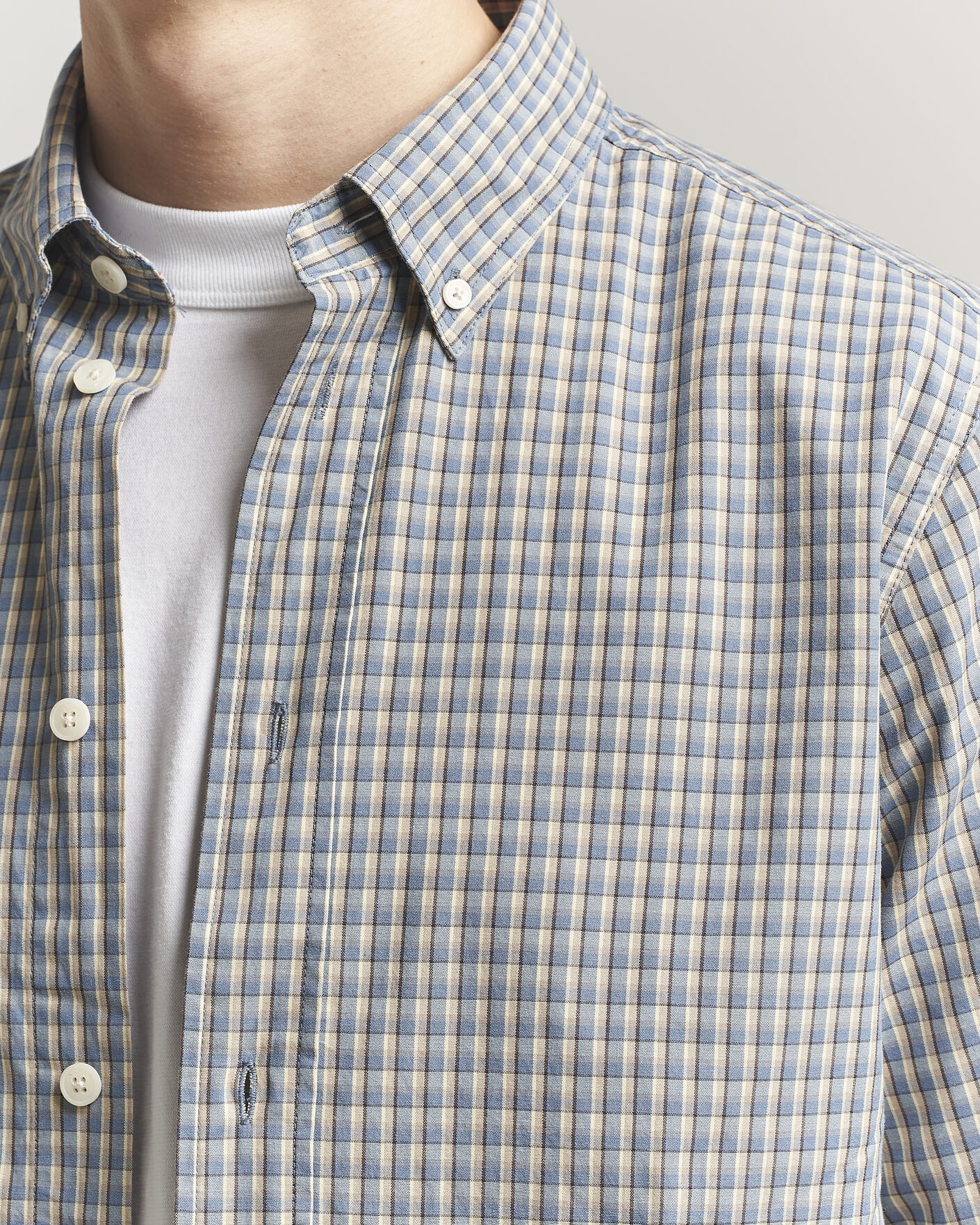 Herren | Hemden | NN07 | Colby Brushed Cotton Shirt Blue Check