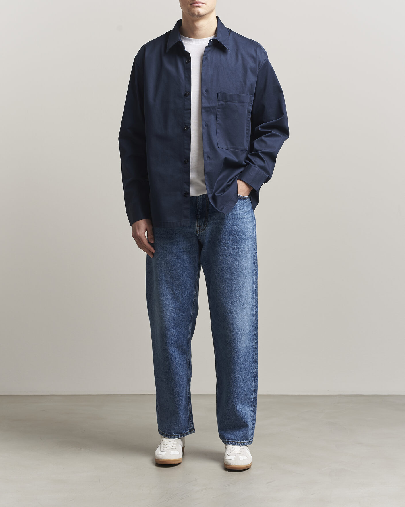 Herren | Hemden | NN07 | Freddy Cotton Overshirt Navy Blue