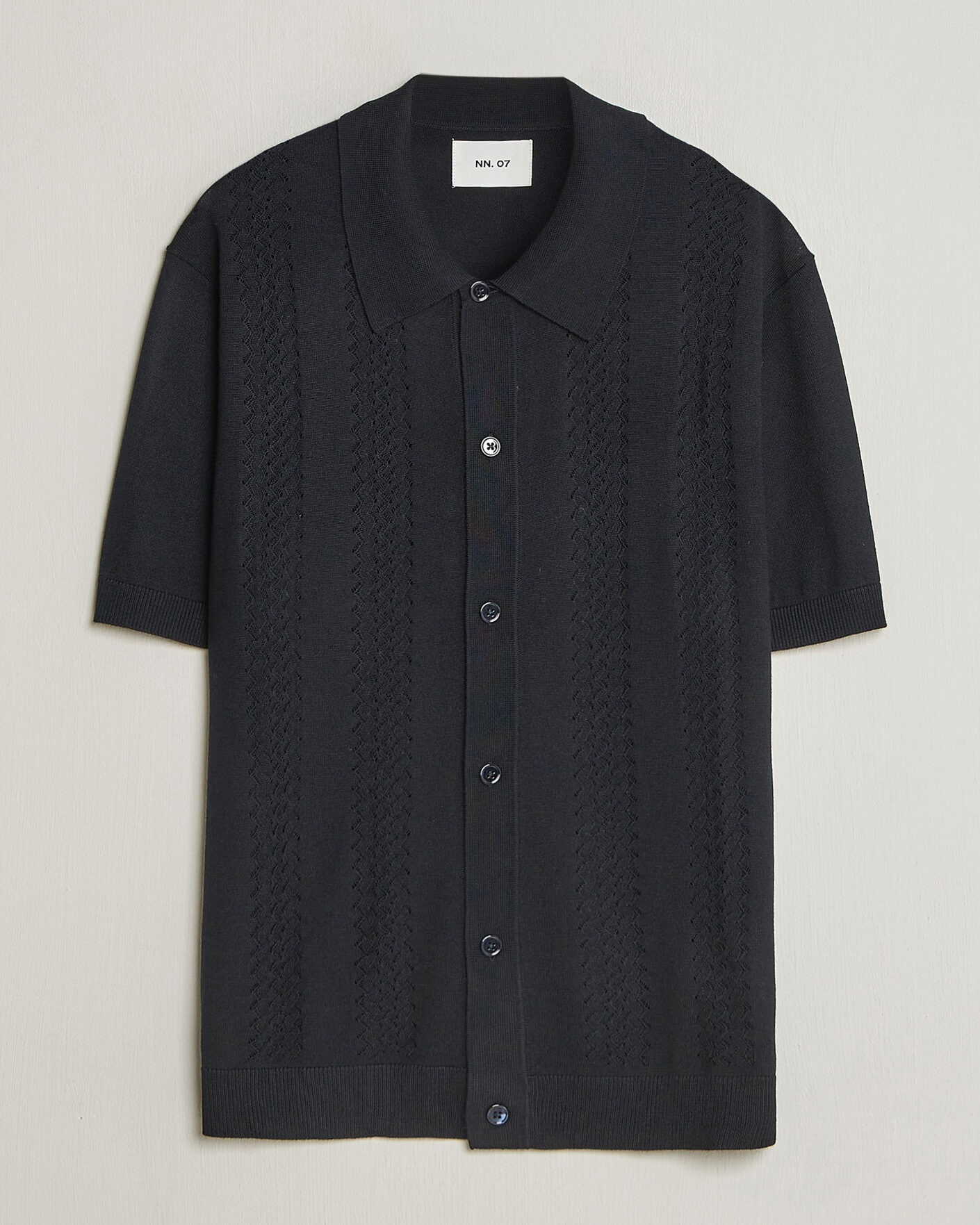 Herren | Hemden | NN07 | Thor Knitted Short Sleeve Shirt Deep Navy