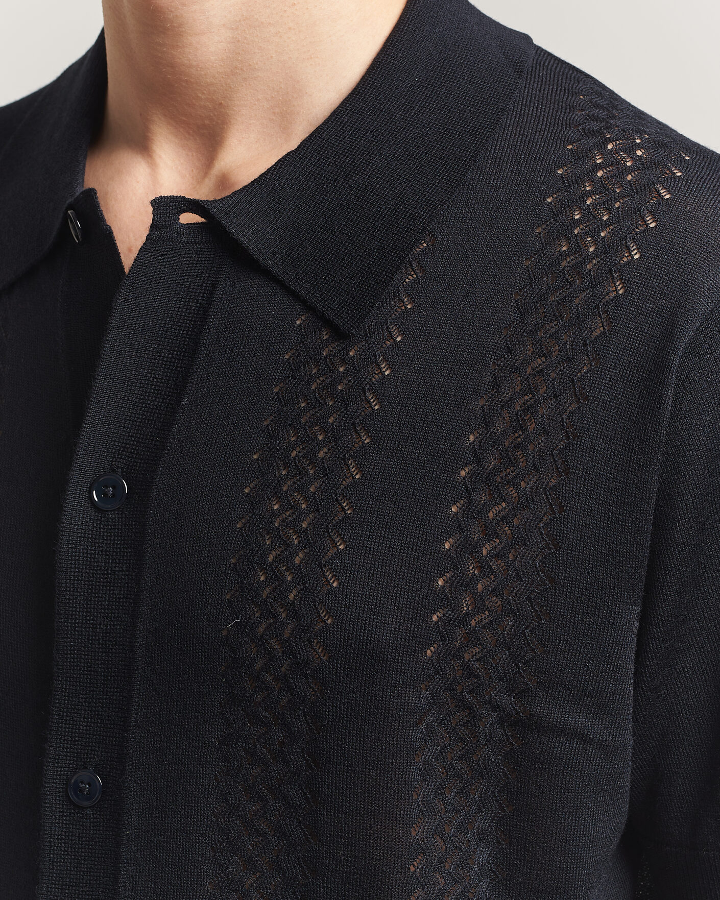 Herren | Hemden | NN07 | Thor Knitted Short Sleeve Shirt Deep Navy