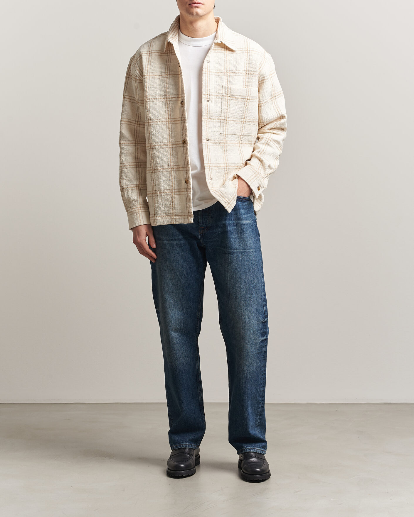 Herren | Hemden | NN07 | Adwin Checked Overshirt Ivory