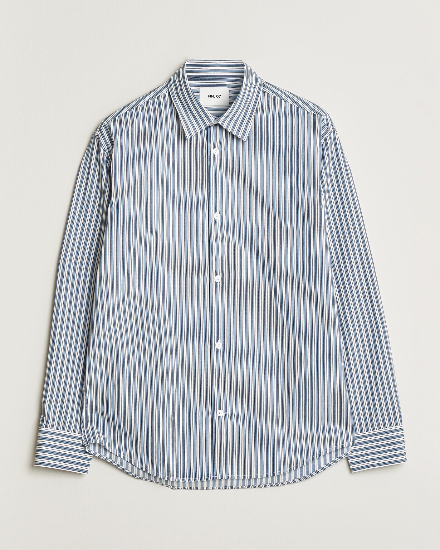 Herren | Hemden | NN07 | Freddy Striped Shirt Sea Spray Green