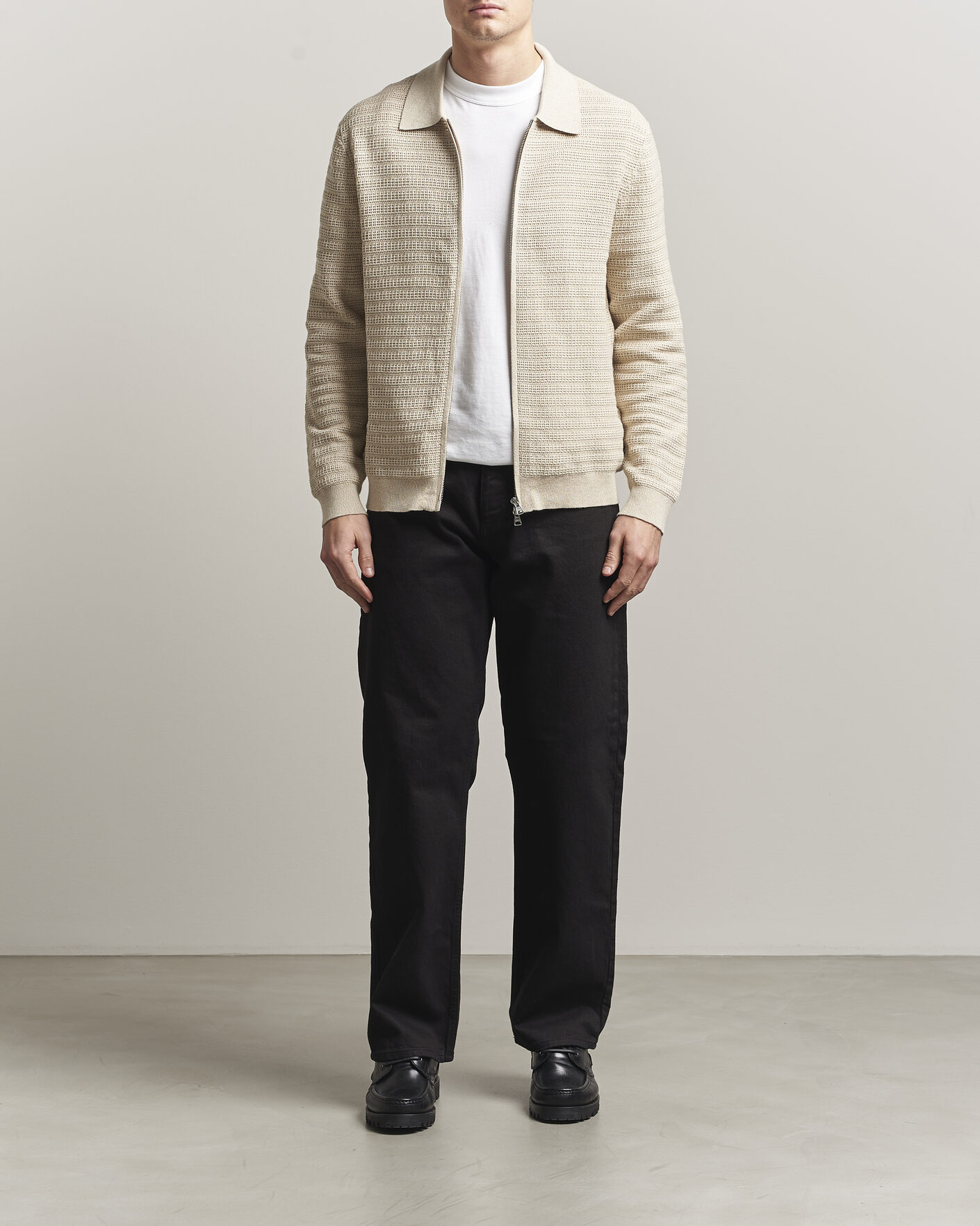 Herren | Pullover | NN07 | Gustav Knitted Full Zip Ivory
