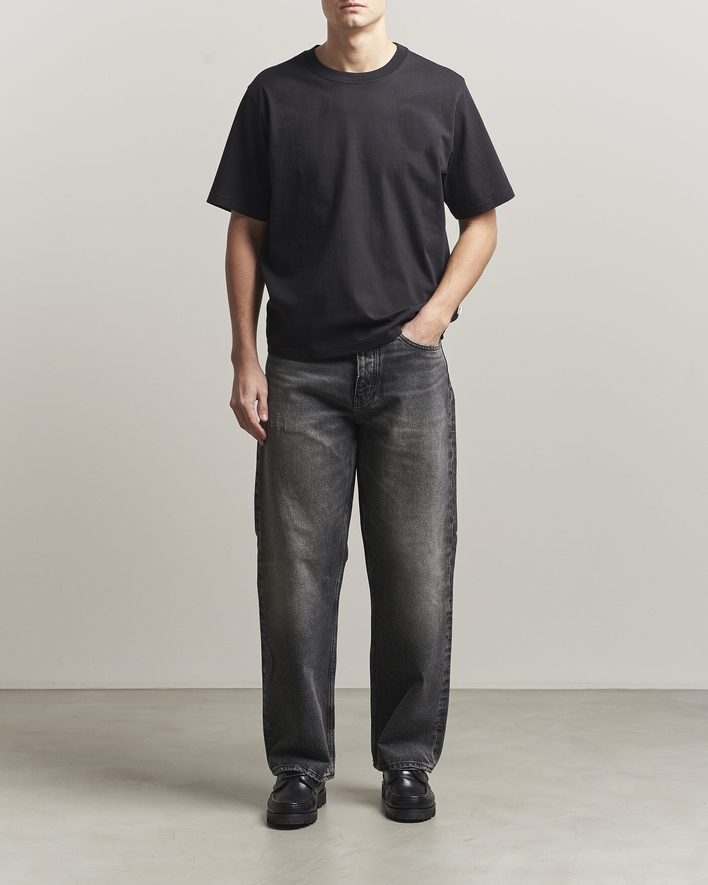 Herren | T-Shirts | NN07 | Jett Washed Crew Neck T-Shirt Black