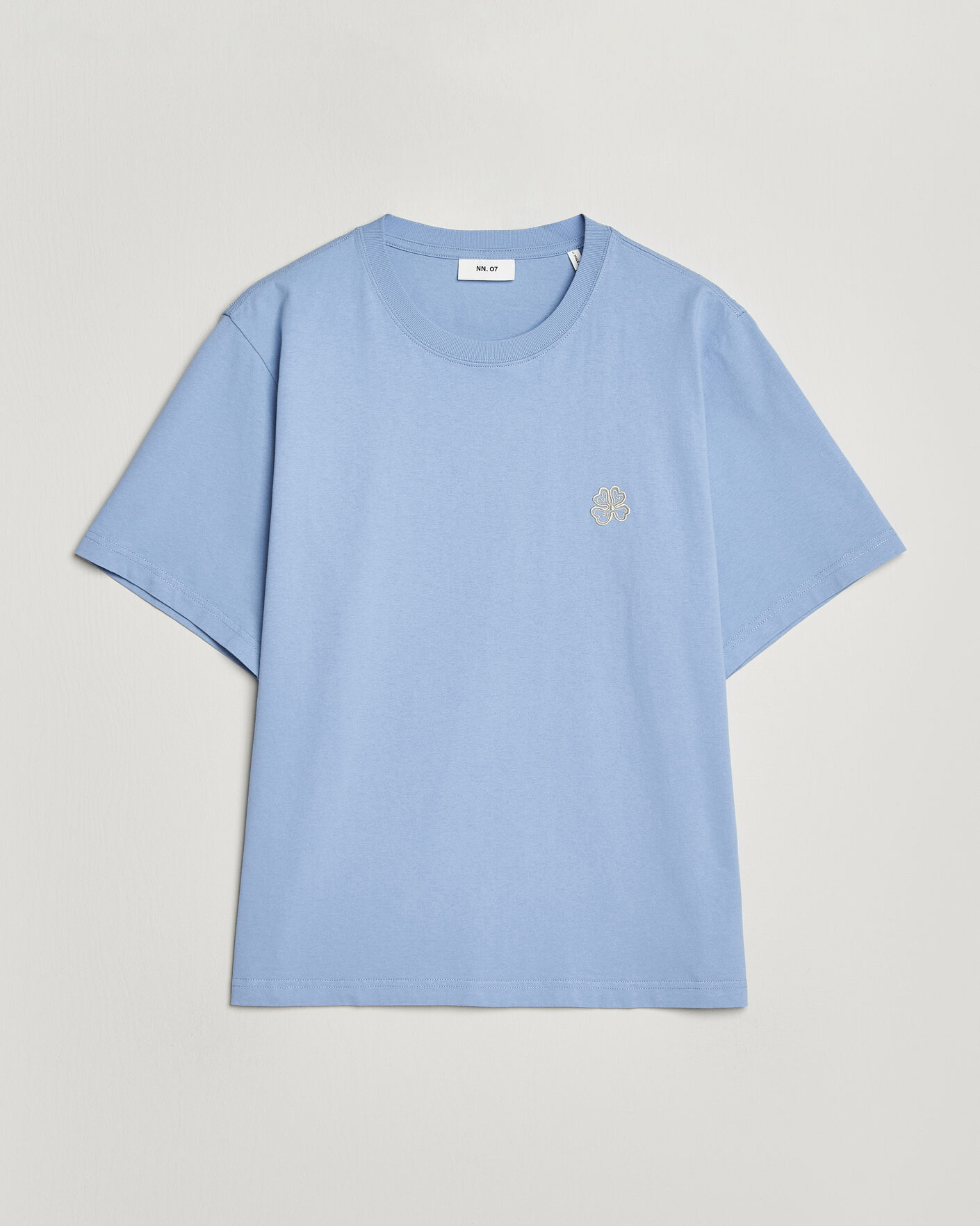 Herren | T-Shirts | NN07 | Jett Embroidered Crew Neck T-Shirt Cerulian Blue