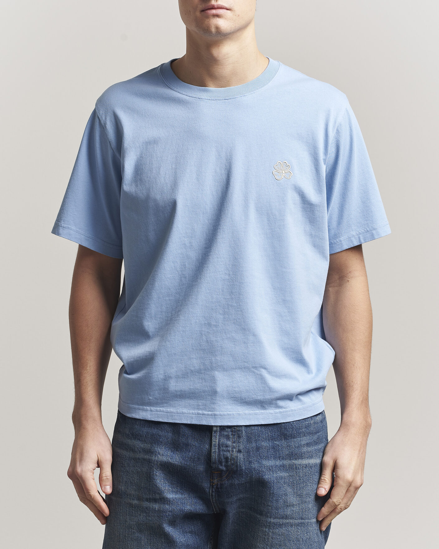 Herren | T-Shirts | NN07 | Jett Embroidered Crew Neck T-Shirt Cerulian Blue