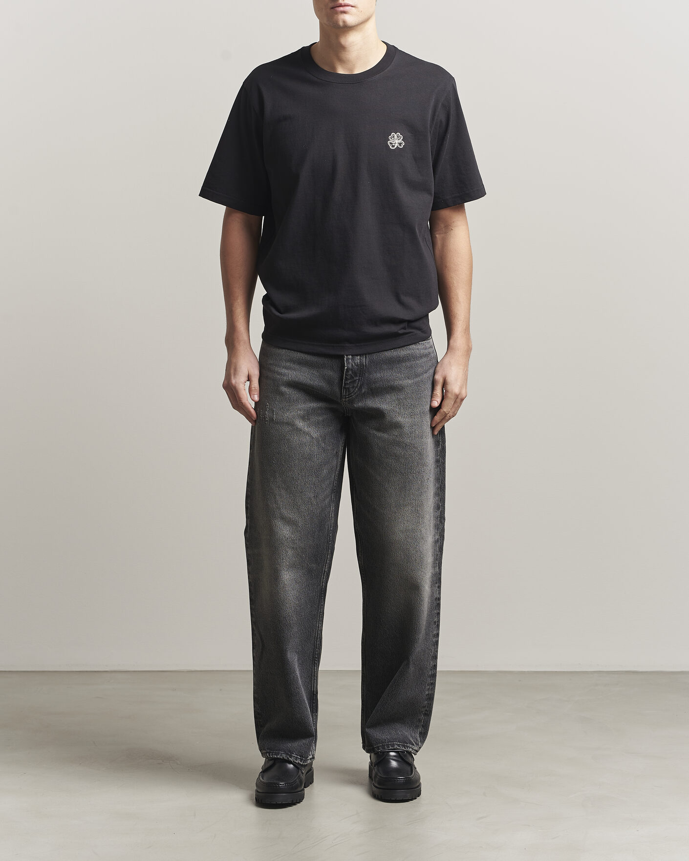 Herren | T-Shirts | NN07 | Jett Embroidered Crew Neck T-Shirt Black