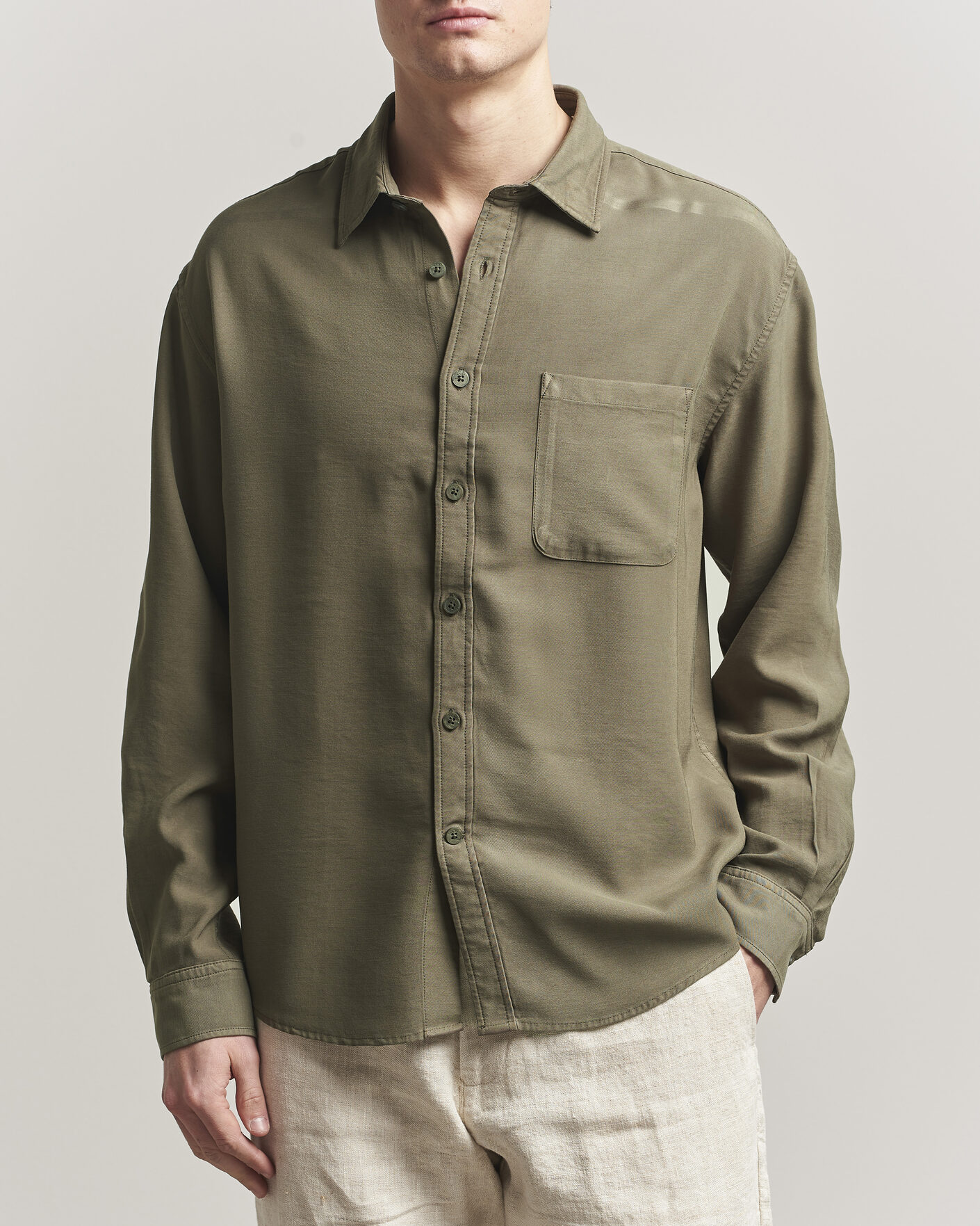 Herren | Hemden | NN07 | Deon Tencel Shirt Capers Green