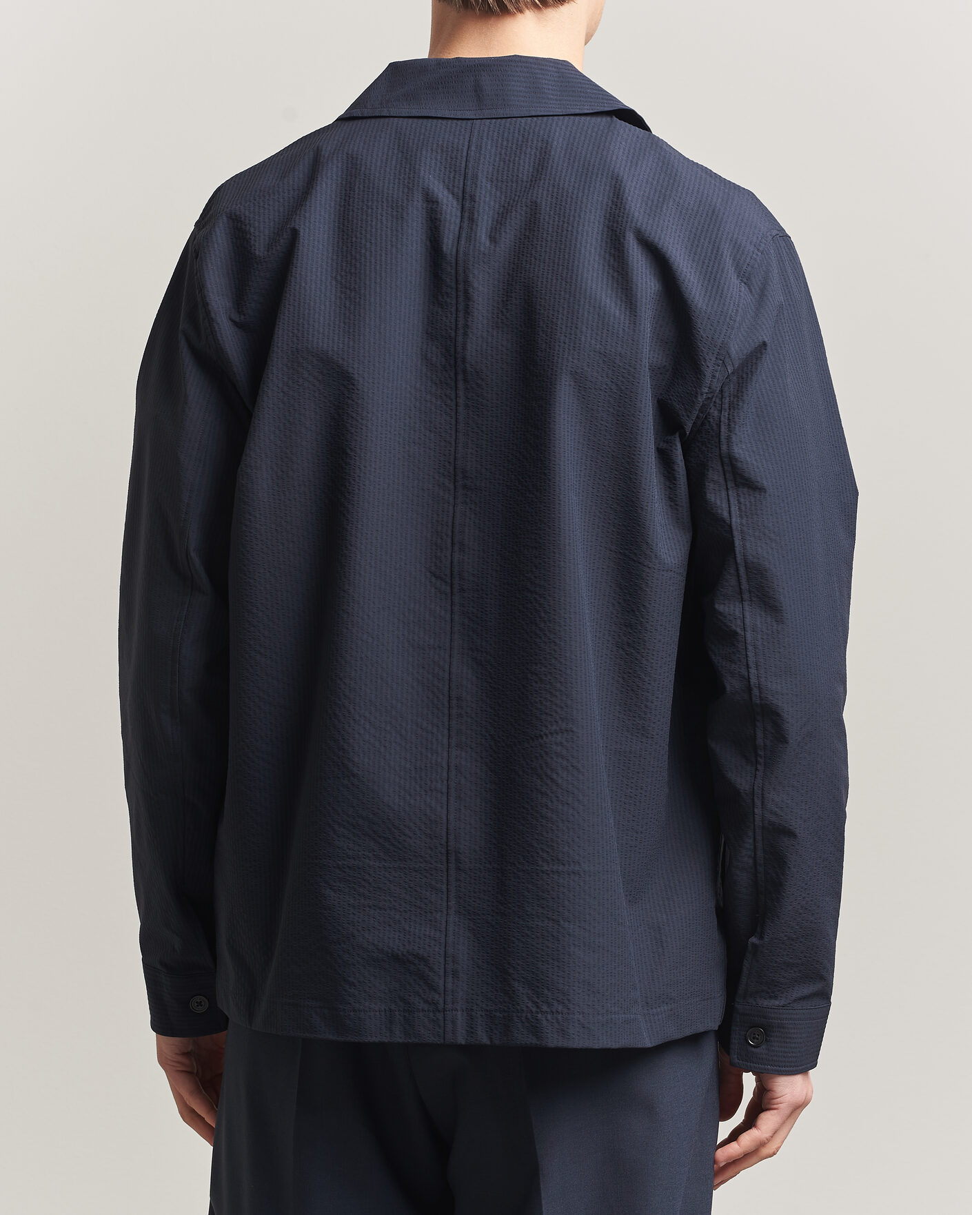 Herren | Hemden | NN07 | Blaze Seersucker Overshirt Navy Blue