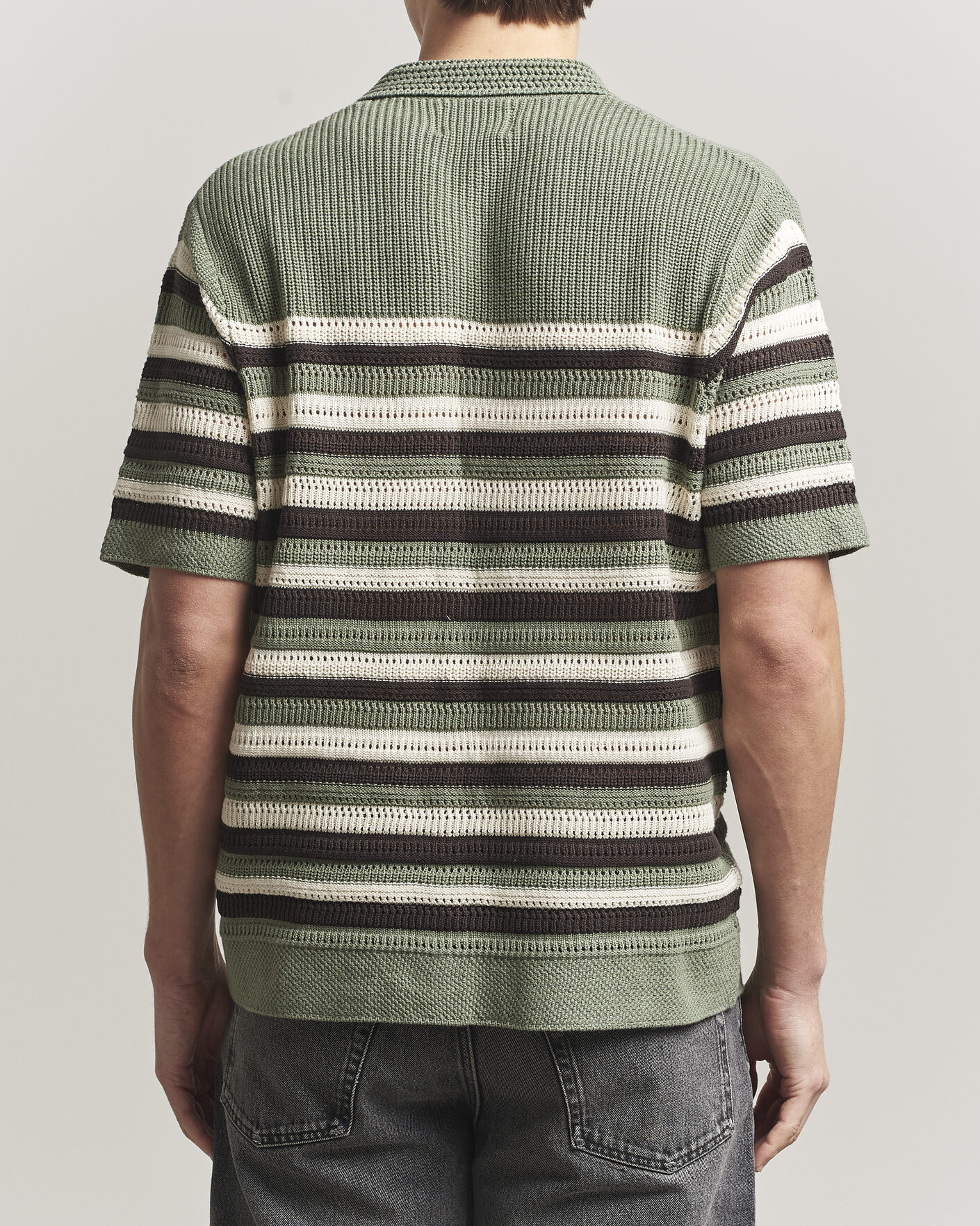 Herren | Hemden | NN07 | Lars Knitted Short Sleeve Shirt Sea Spray Green
