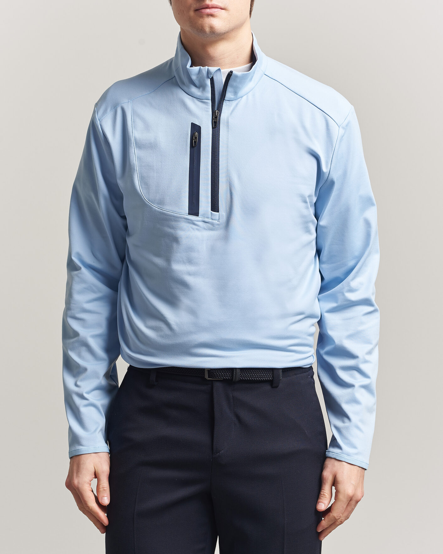Herren | Golfbekleidung | RLX Ralph Lauren | Luxury Jersey Half Zip Office Blue