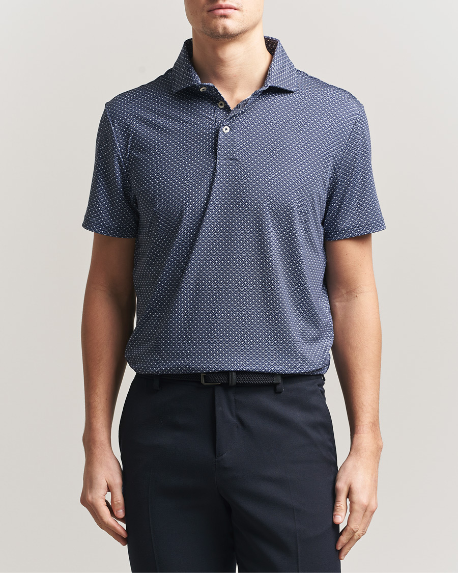 Herren | Poloshirts | RLX Ralph Lauren | Airflow Polo Printed Navy Magnolia Diamond