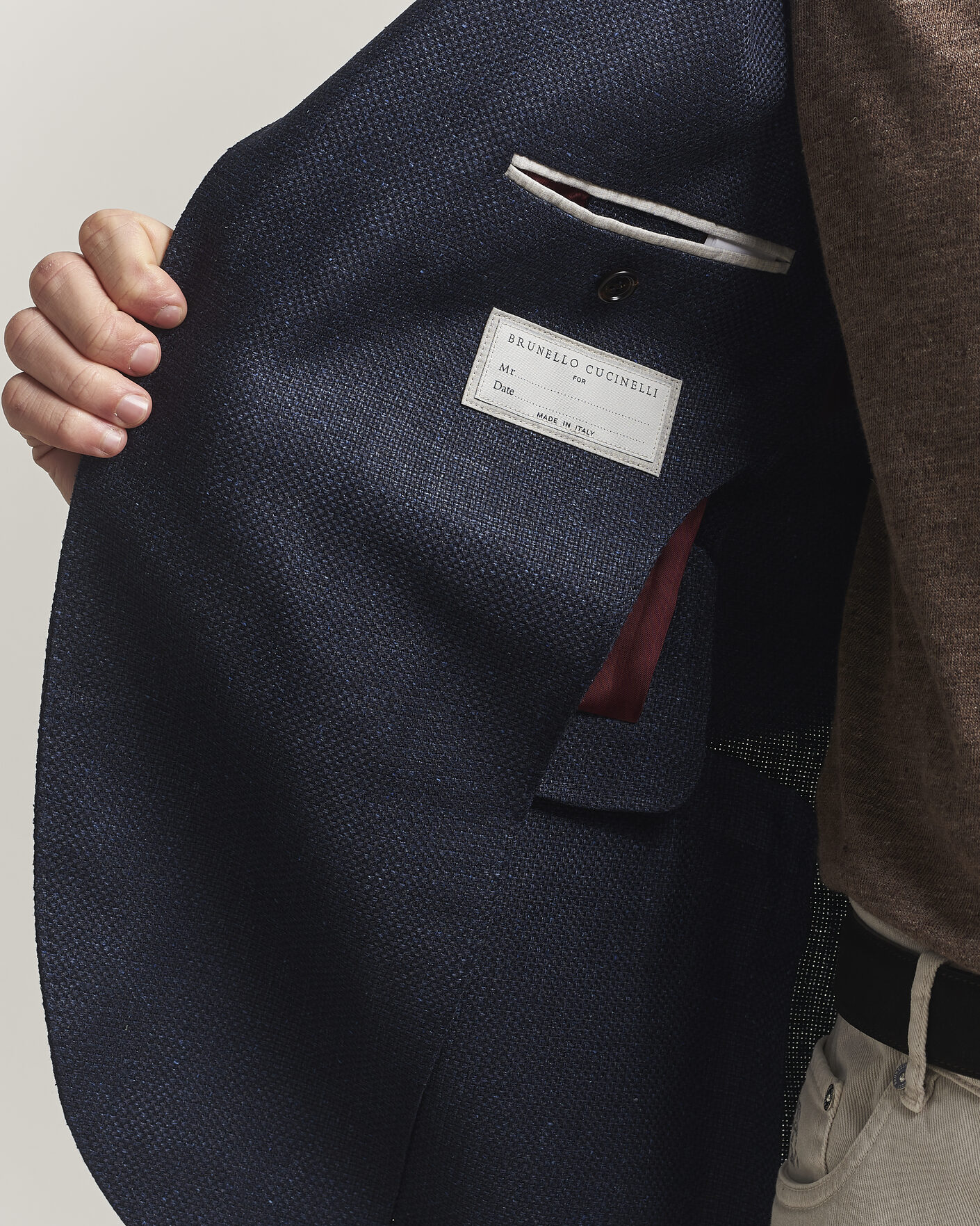 Herren | Sakkos | Brunello Cucinelli | Linen/Silk Hopsack Blazer Navy