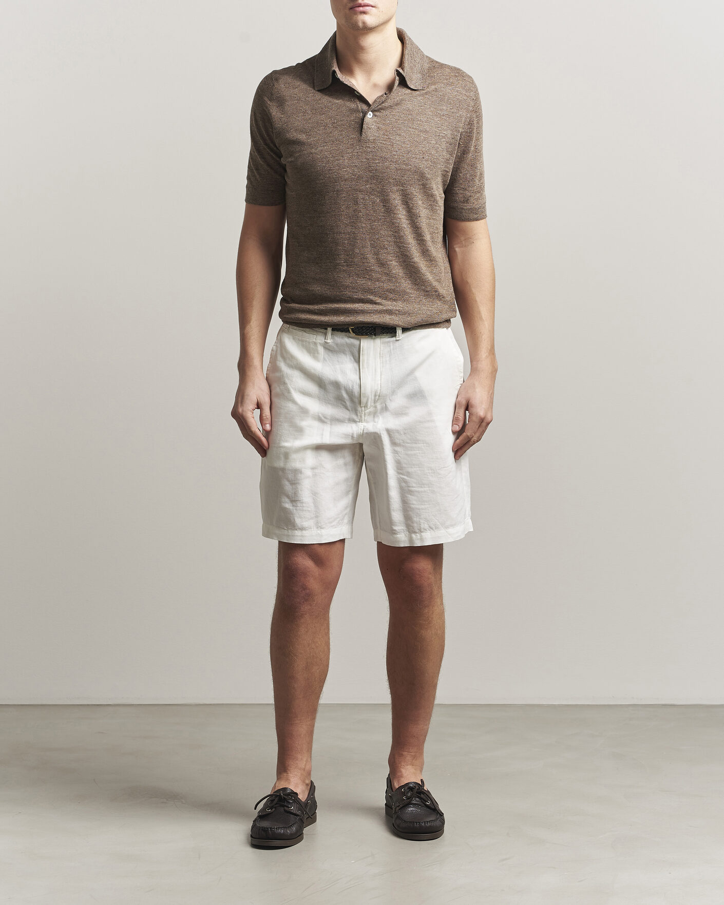 Herren | Poloshirts | Brunello Cucinelli | Linen Knitted Polo Brown