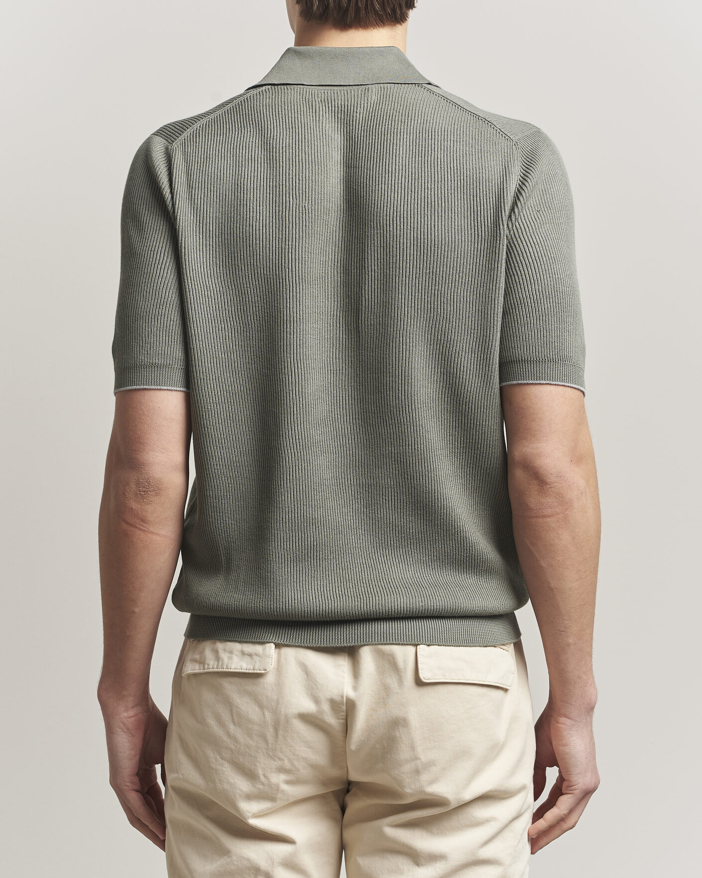 Herren | Poloshirts | Brunello Cucinelli | Cotton Rib Knitted Polo Olive
