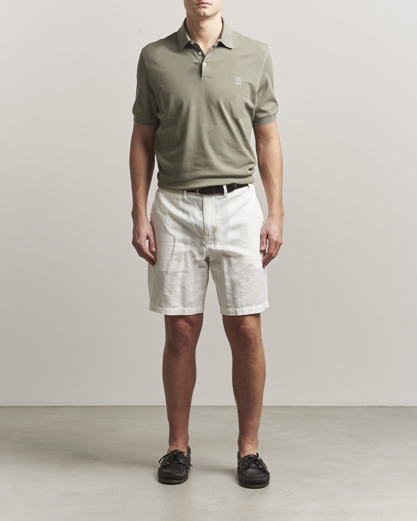 Herren | Poloshirts | Brunello Cucinelli | Short Sleeve Logo Polo Olive
