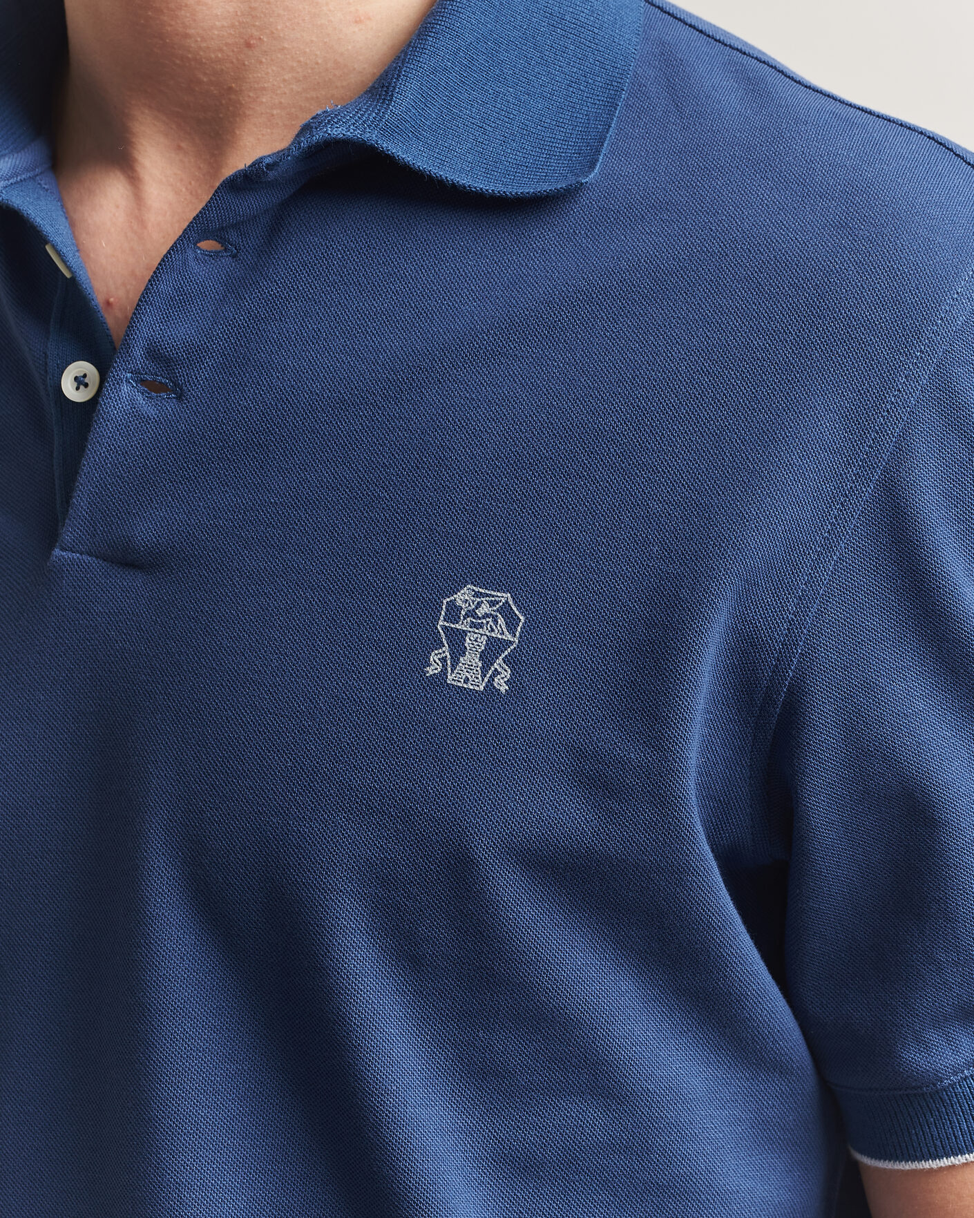 Herren | Poloshirts | Brunello Cucinelli | Short Sleeve Logo Polo Blue