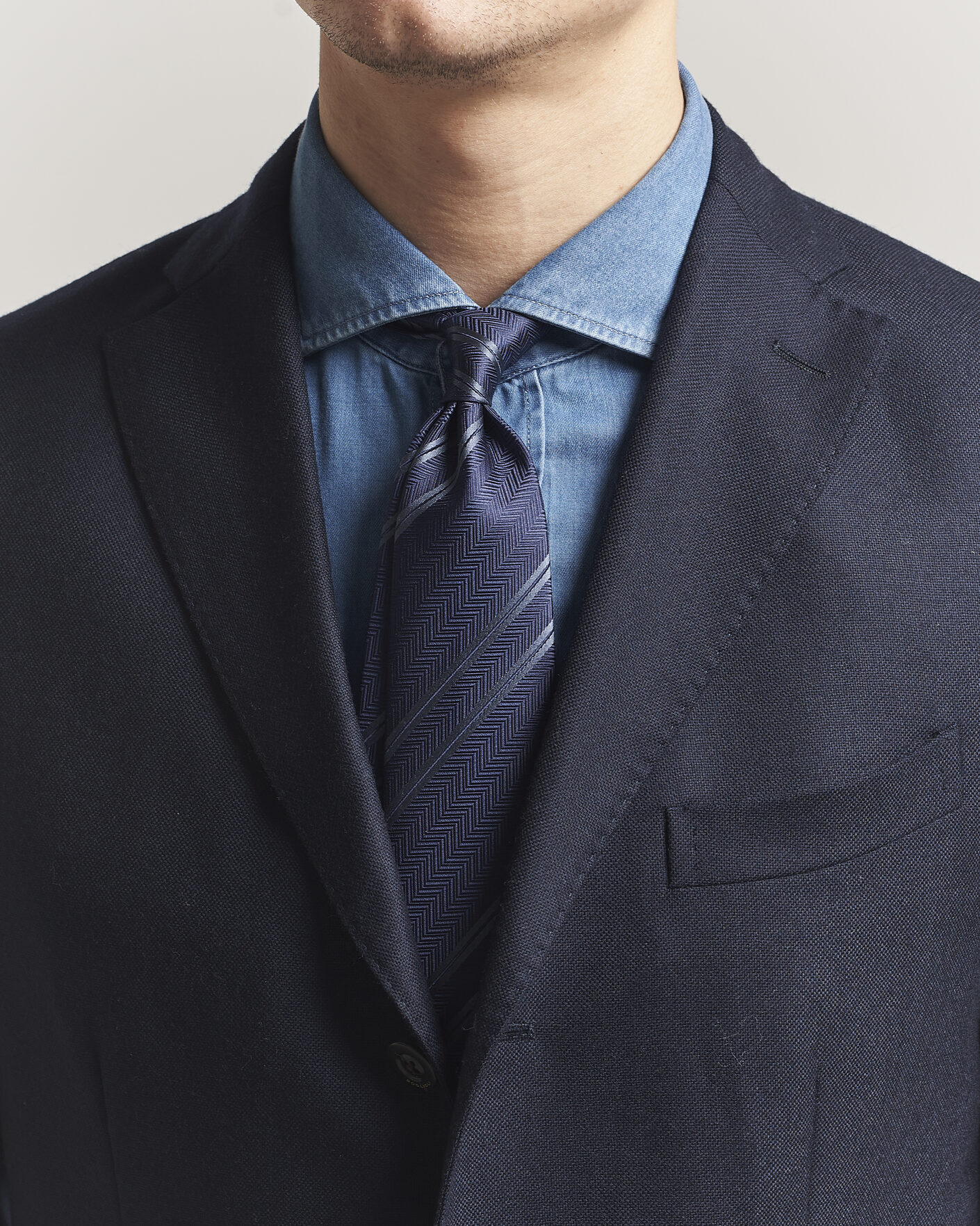 Herren | Krawatten | Brunello Cucinelli | Regimental Stripe Silk Tie Navy