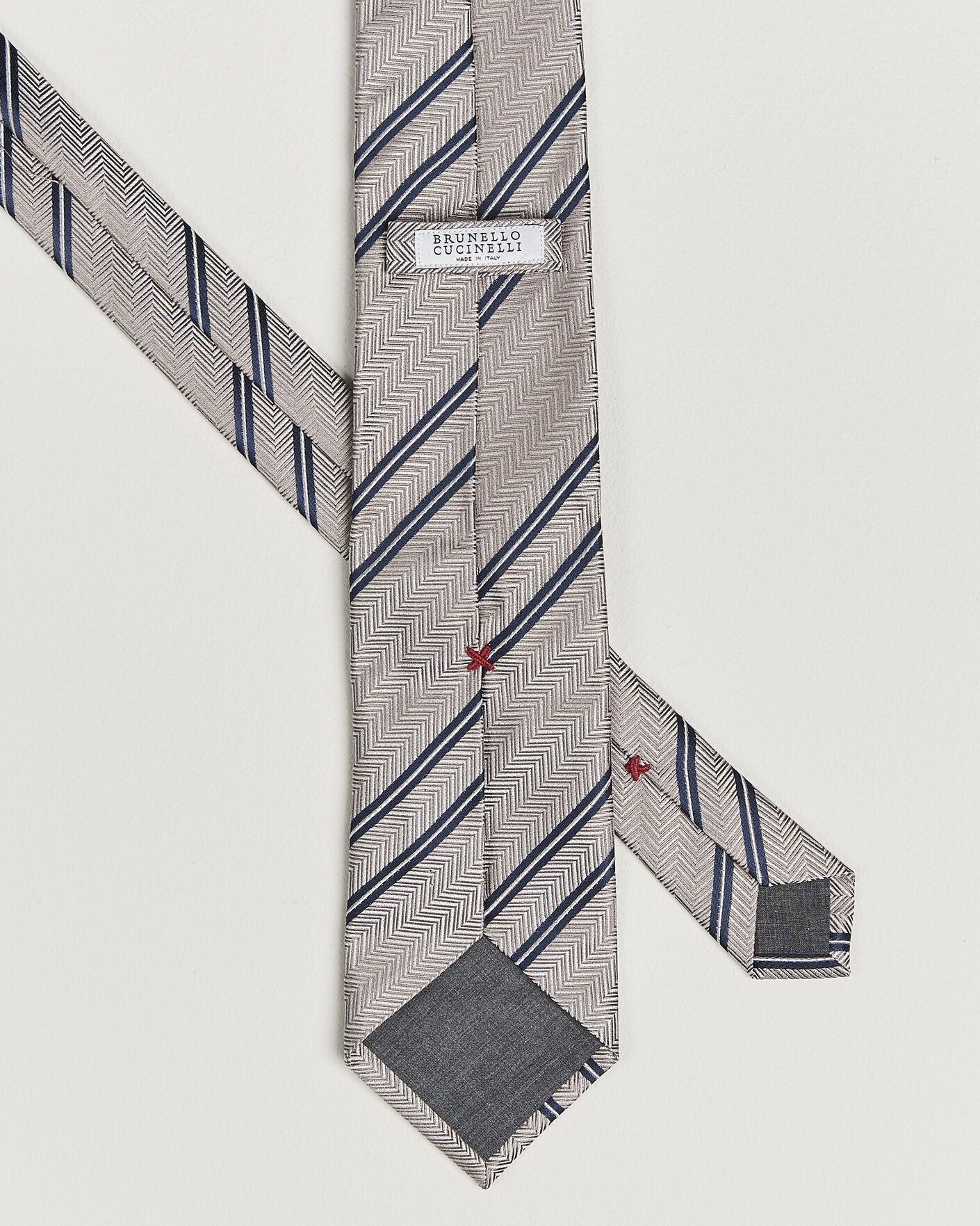 Herren | Krawatten | Brunello Cucinelli | Regimental Stripe Silk Tie Brown