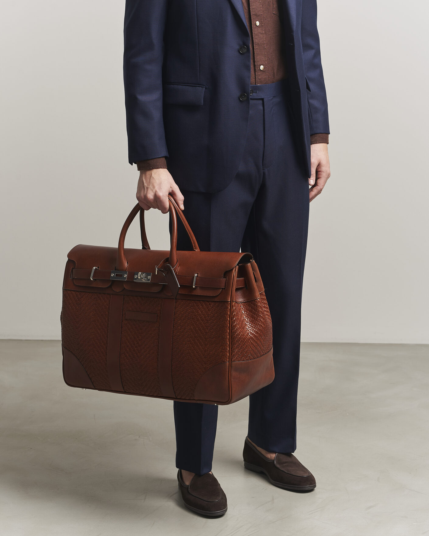 Herren | Taschen | Brunello Cucinelli | Woven Leather Duffle Bag Burnished Calf