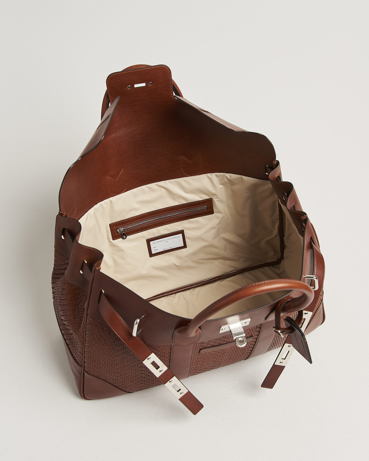 Herren | Taschen | Brunello Cucinelli | Woven Leather Duffle Bag Burnished Calf