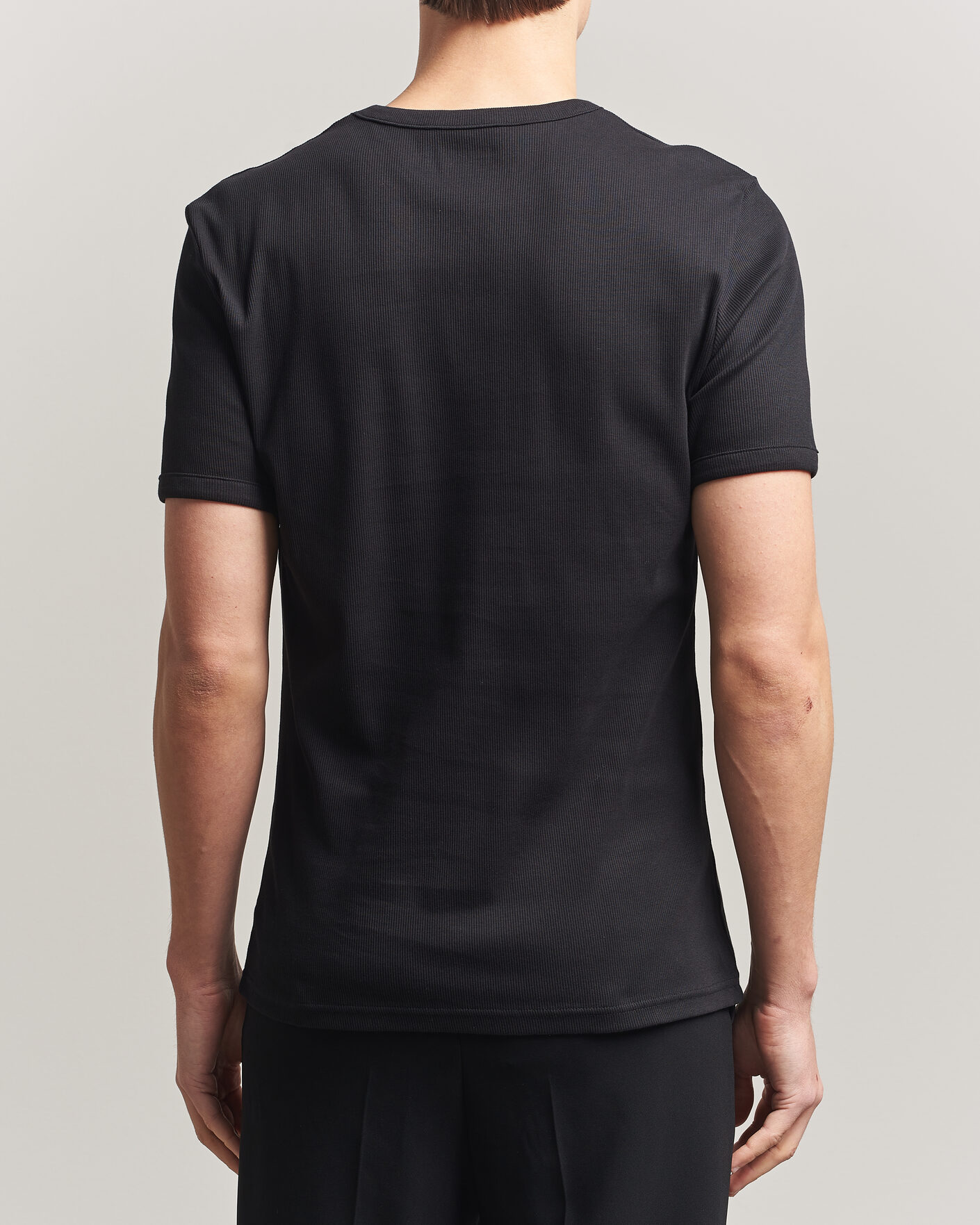Herren | T-Shirts | Bread & Boxers | Ribbed Crew Neck T-Shirt Black