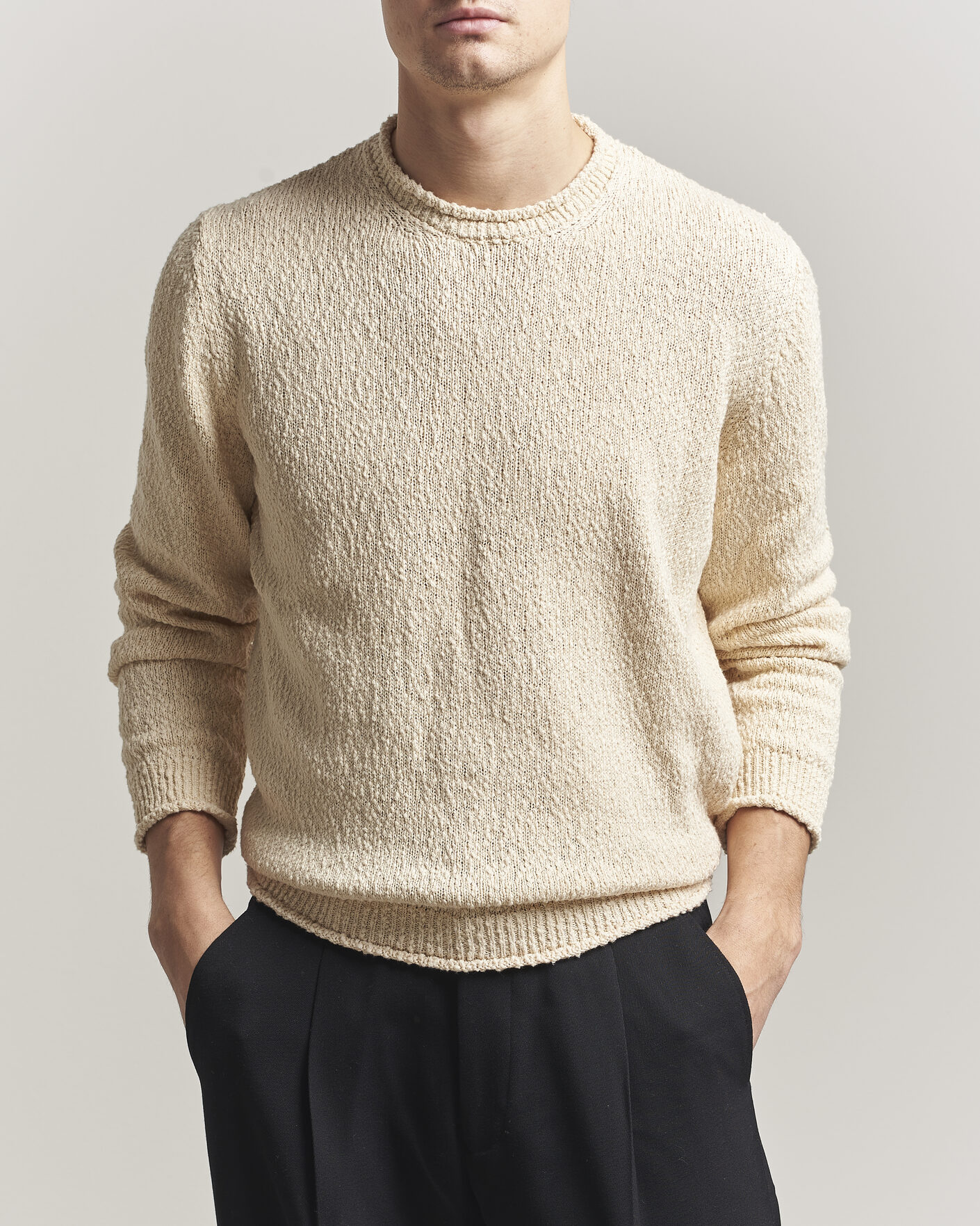 Herren | Pullover | Lardini | Organic Cotton Crew Neck Natural